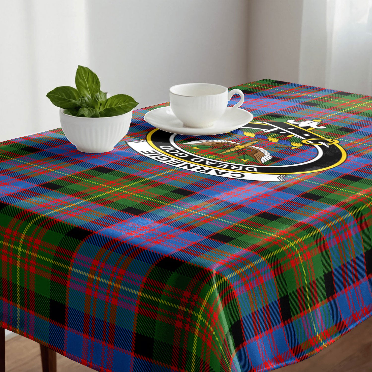 Carnegie Ancient Tartan Crest Tablecloth