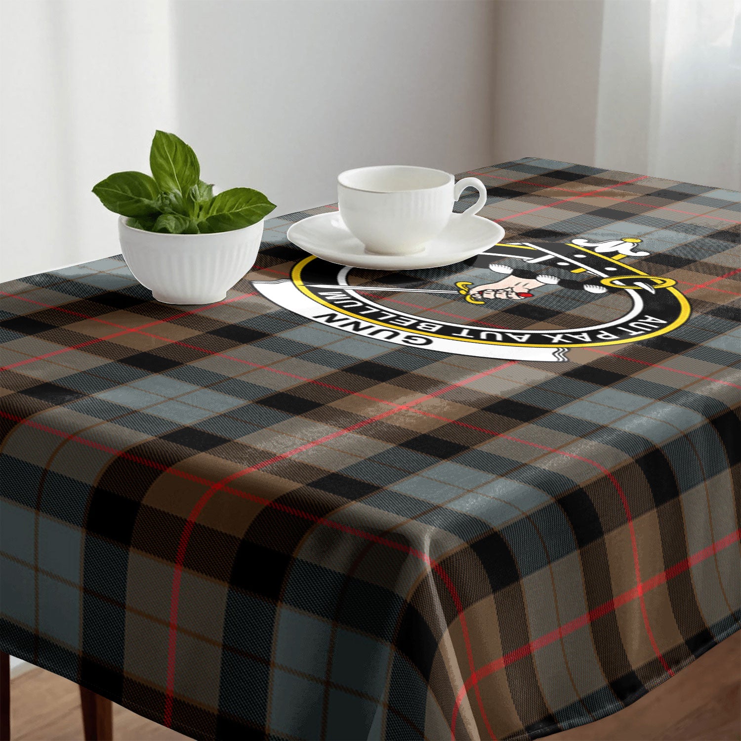 Gunn Weathered Tartan Crest Tablecloth