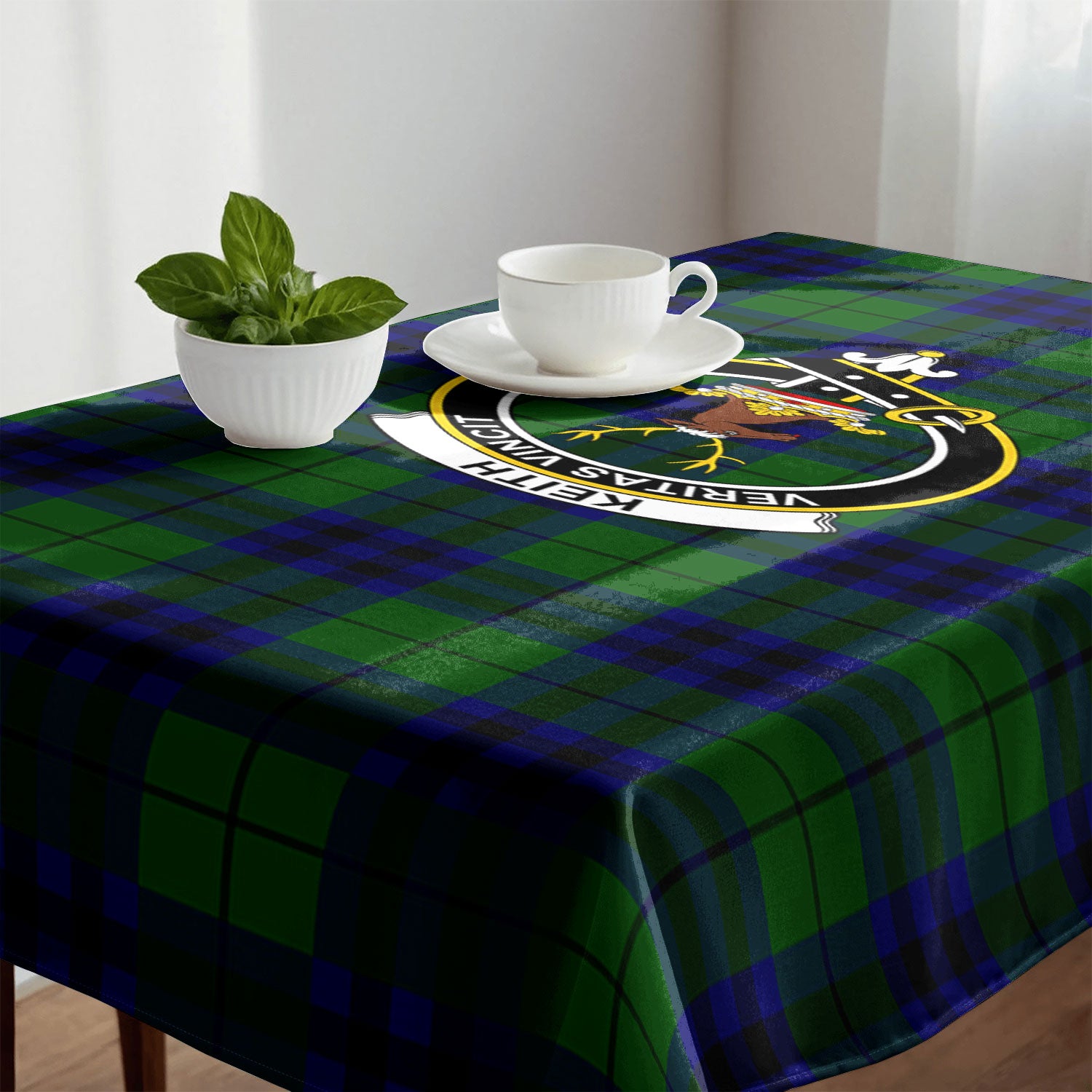 Keith Modern Tartan Crest Tablecloth