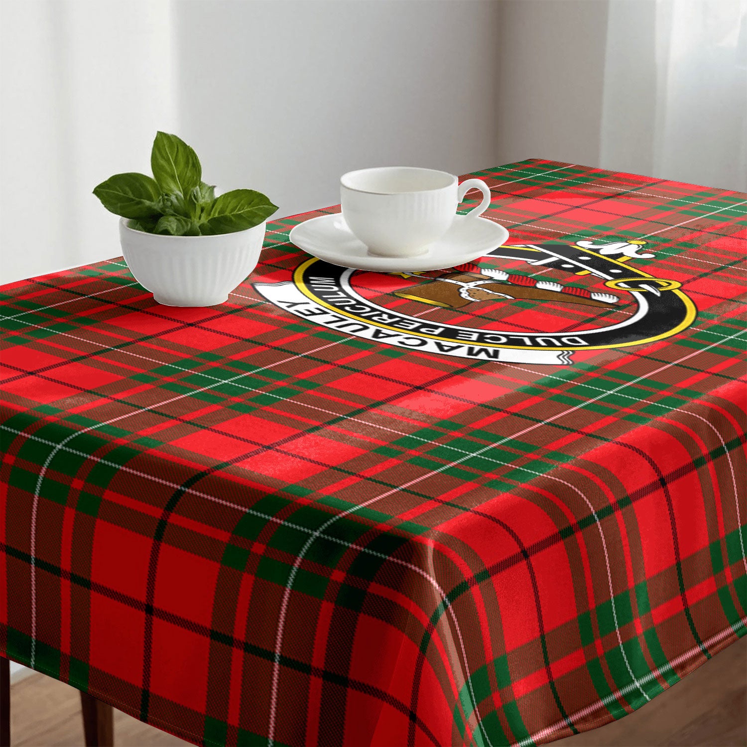 MacAuley Modern Tartan Crest Tablecloth