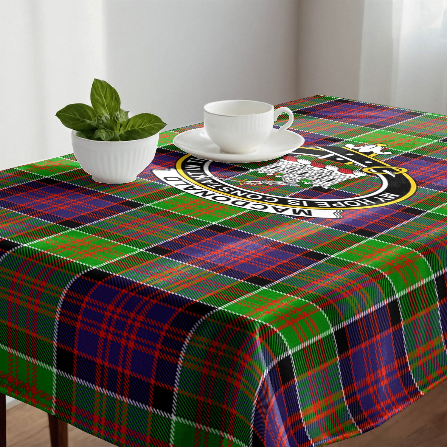 MacDonald (Clan Ranald) Tartan Crest Tablecloth