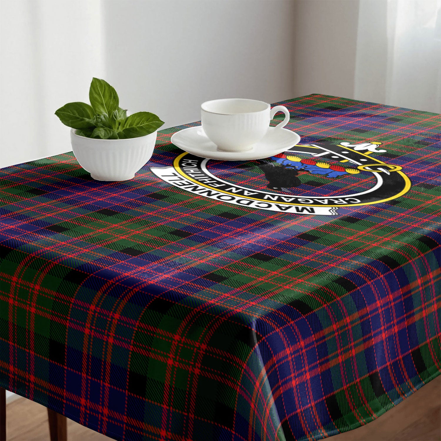 MacDonnell of Glengarry Modern Tartan Crest Tablecloth