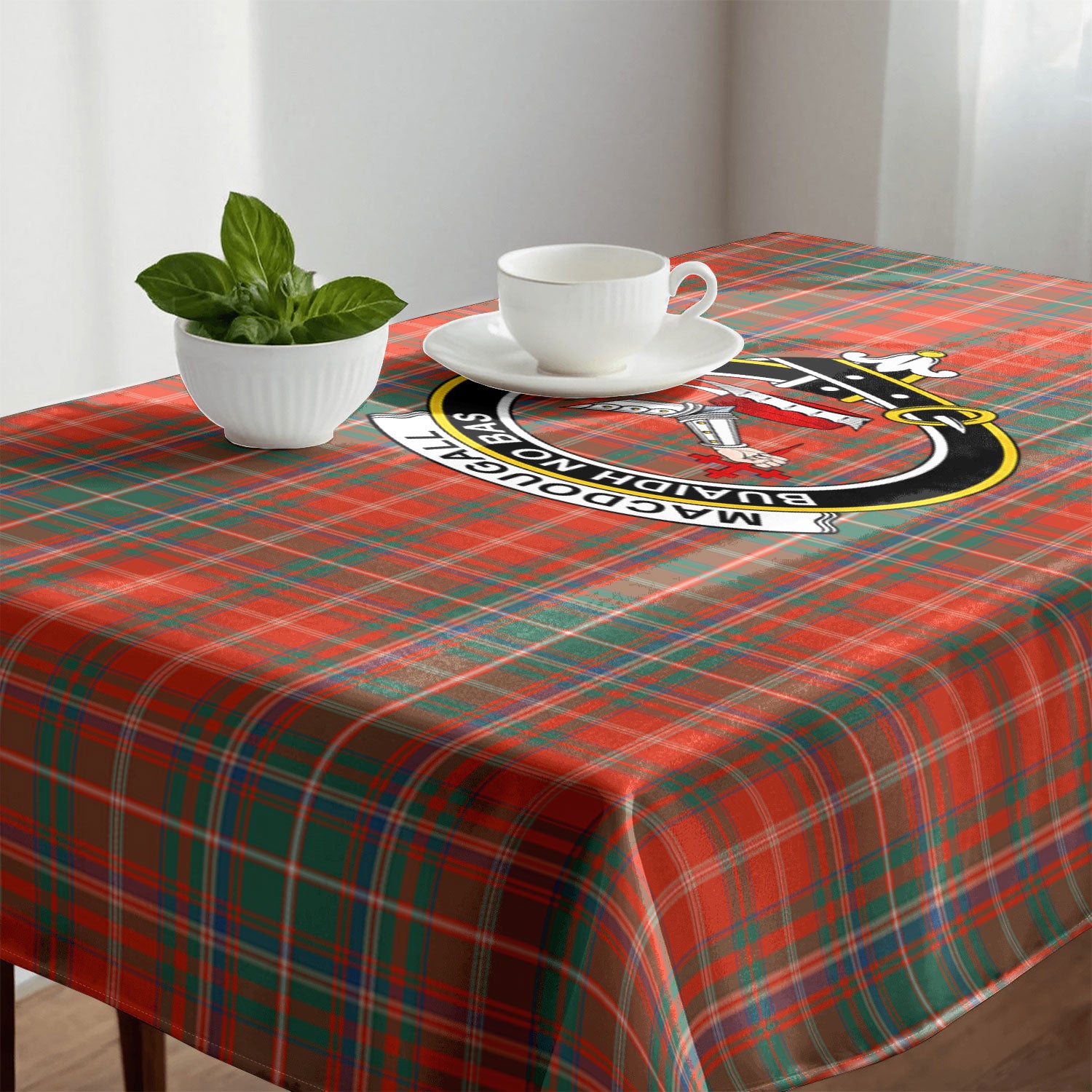 MacDougall Ancient Tartan Crest Tablecloth