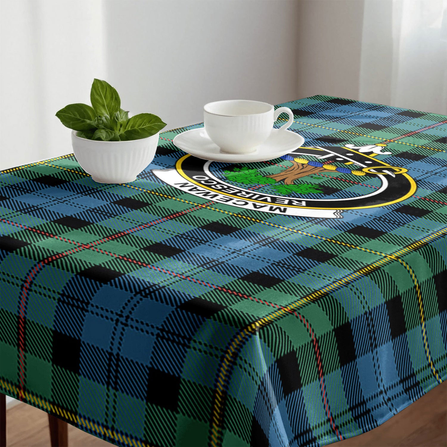 MacEwan Ancient Tartan Crest Tablecloth