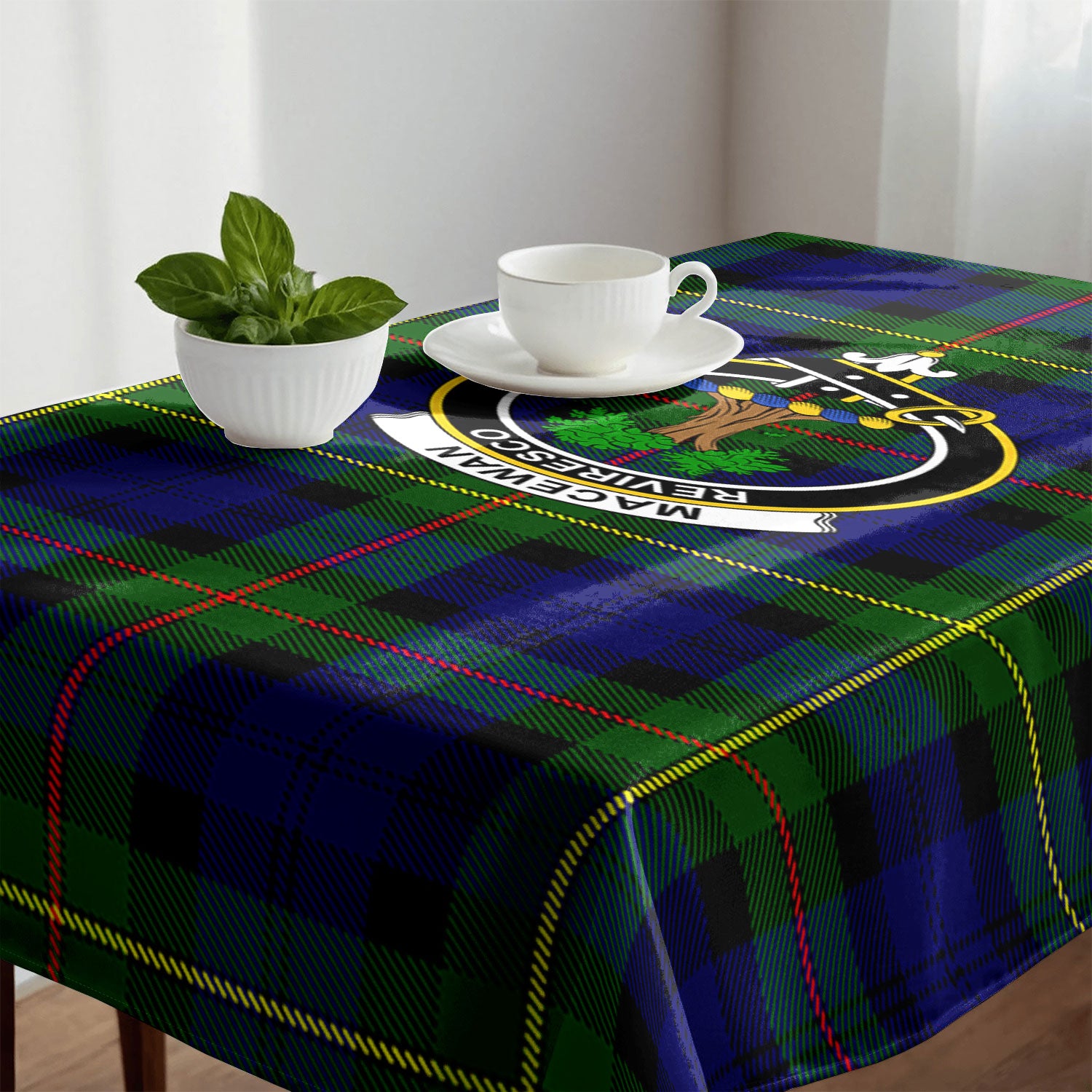 MacEwan Modern Tartan Crest Tablecloth
