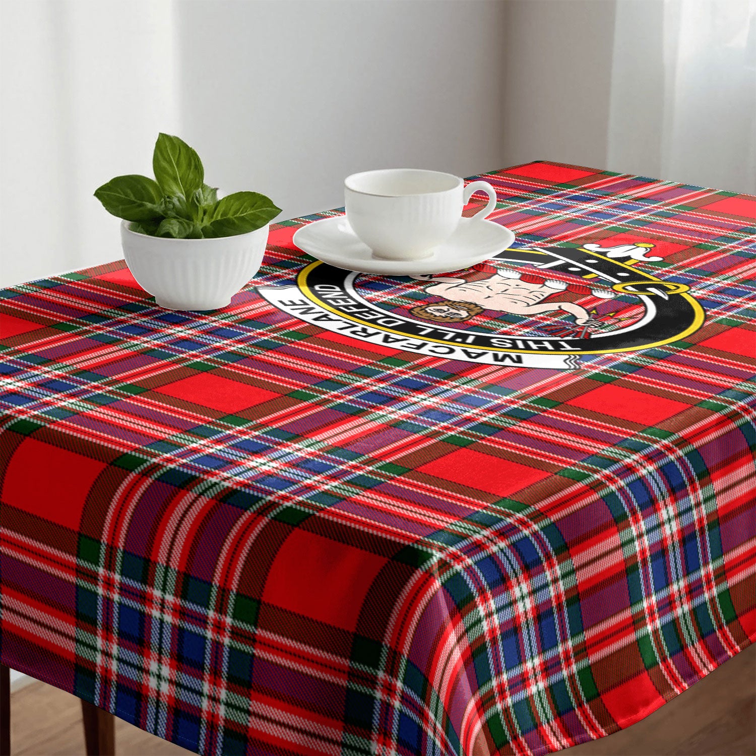 MacFarlane Modern Tartan Crest Tablecloth