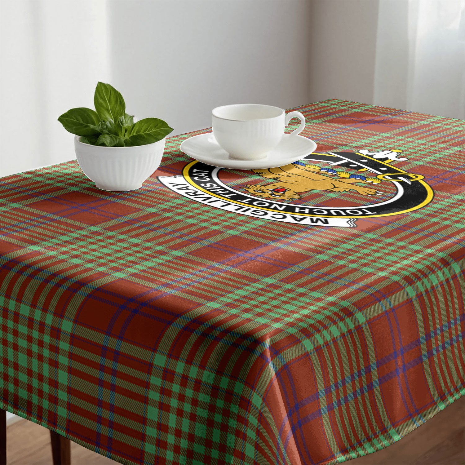 MacGillivray Hunting Ancient Tartan Crest Tablecloth
