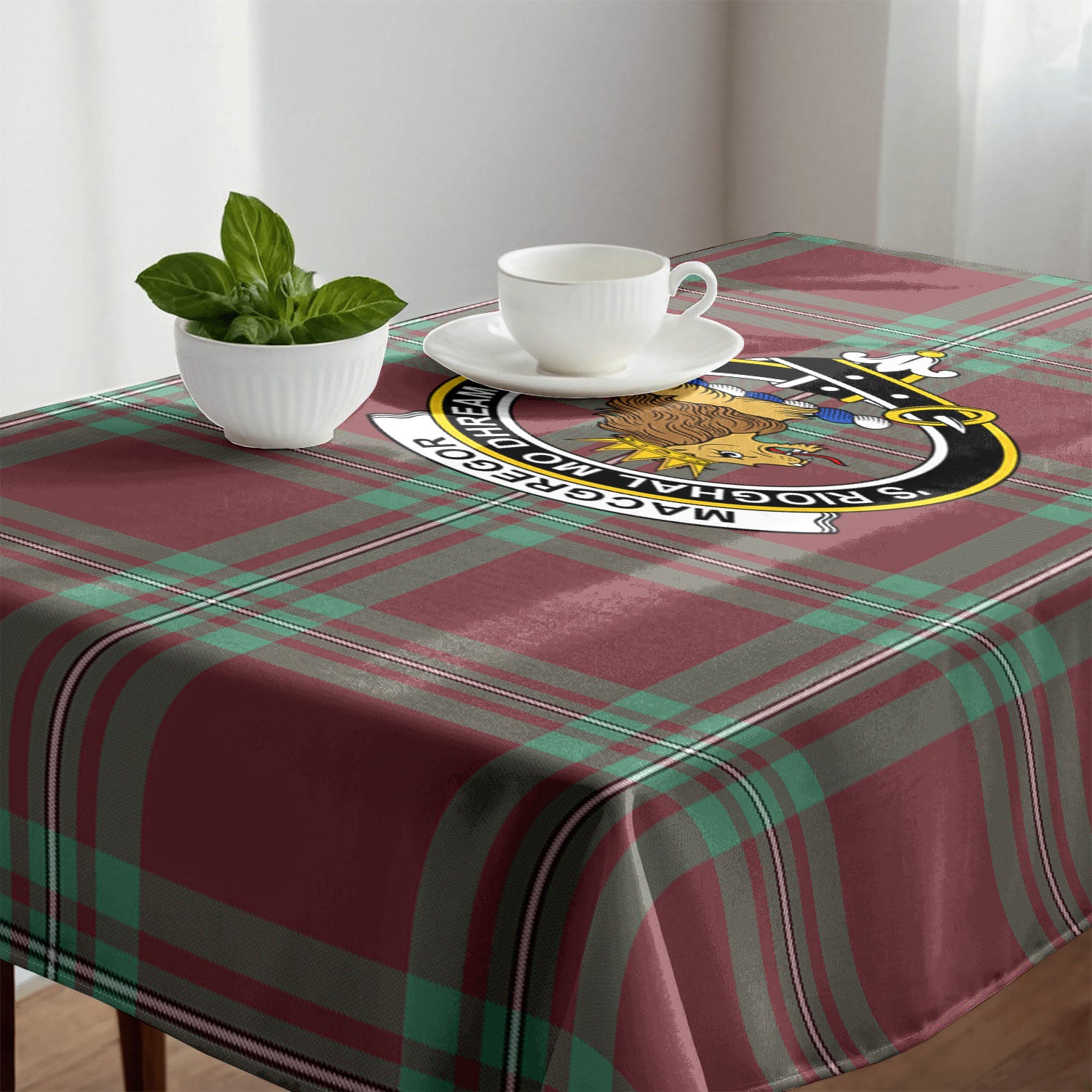 MacGregor Hunting Ancient Tartan Crest Tablecloth