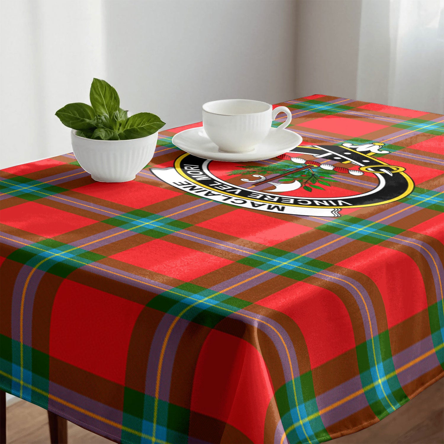 MacLaine of Loch Buie Tartan Crest Tablecloth