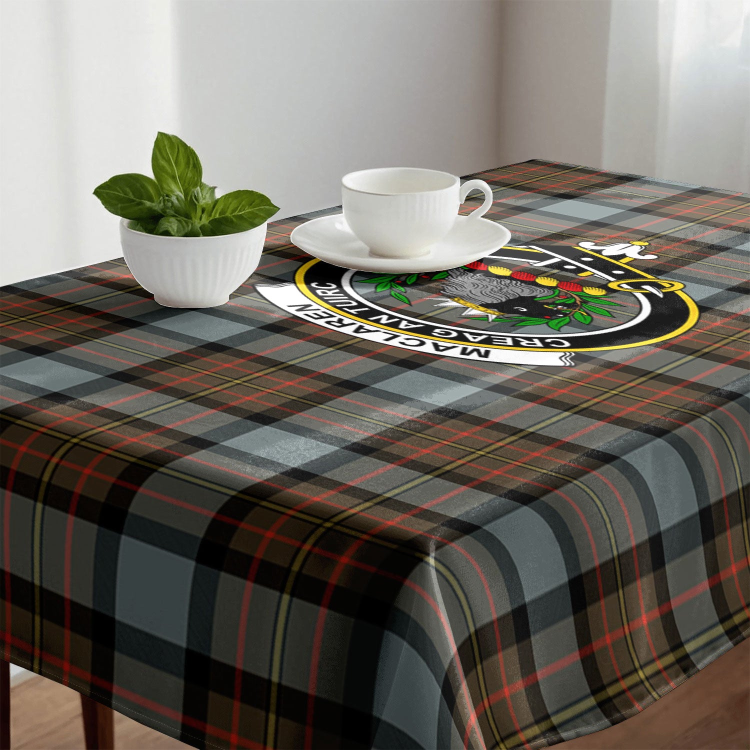 MacLaren Weathered Tartan Crest Tablecloth