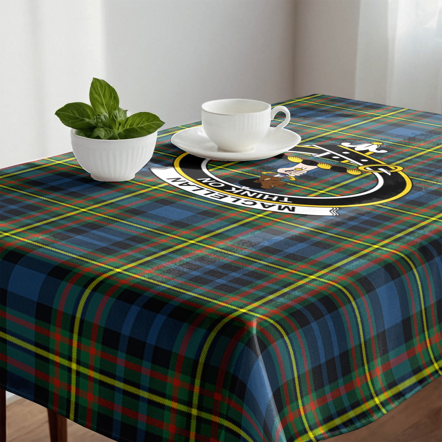 MacLellan Ancient Tartan Crest Tablecloth