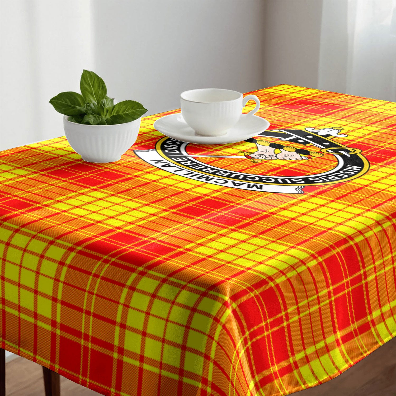 MacMillan Clan Tartan Crest Tablecloth