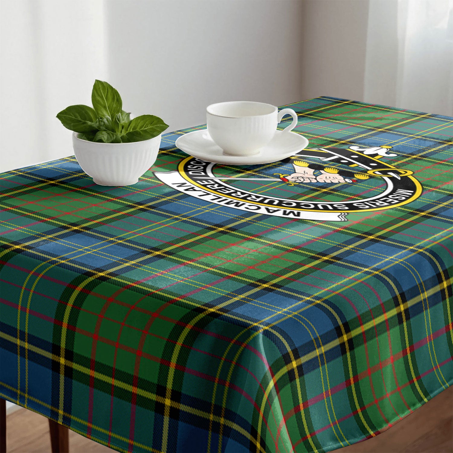 MacMillan Hunting Ancient Tartan Crest Tablecloth