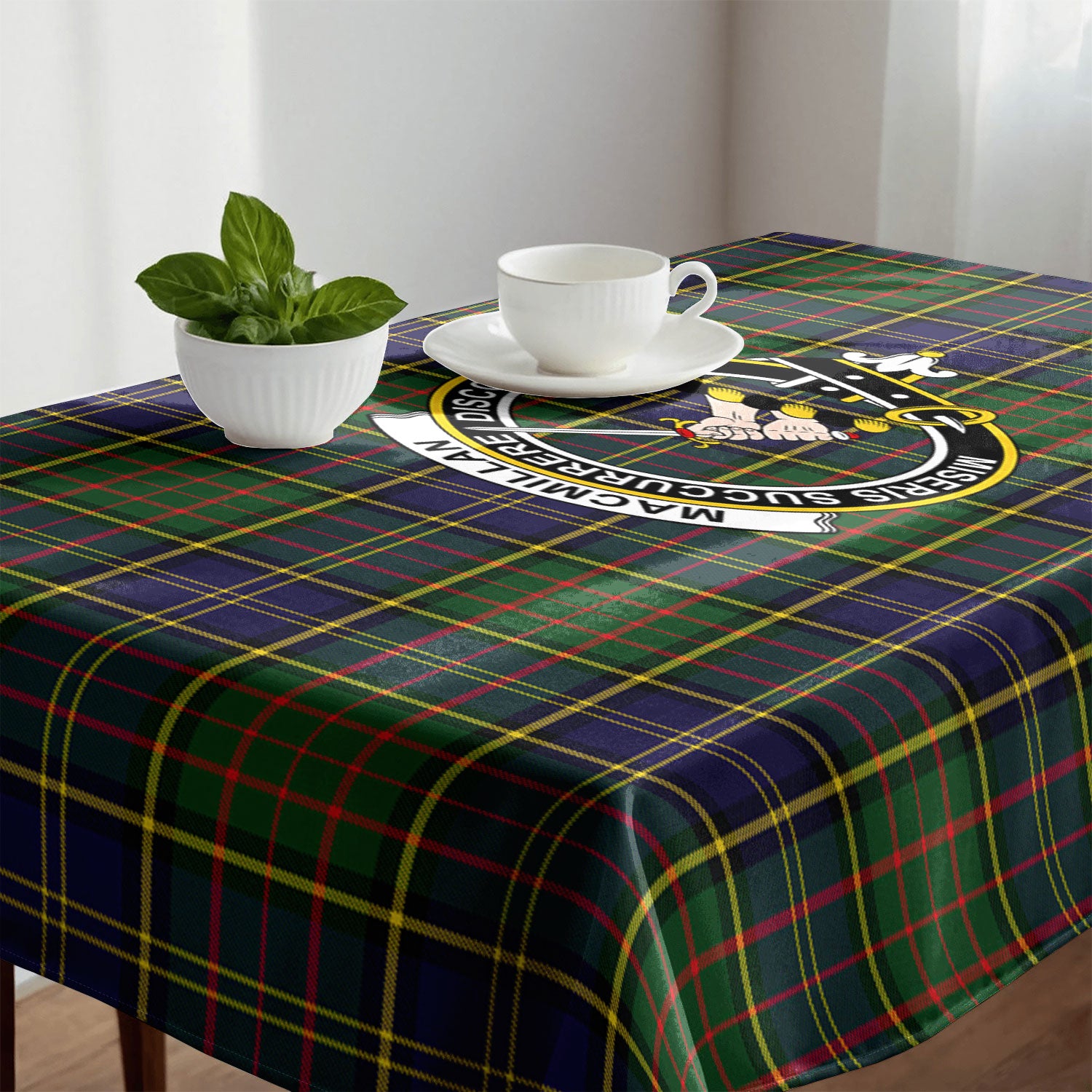 MacMillan Hunting Modern Tartan Crest Tablecloth