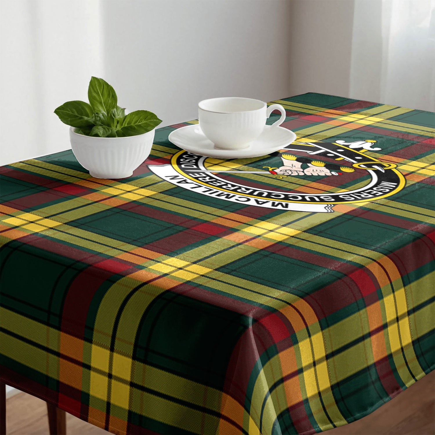 MacMillan Old Modern Tartan Crest Tablecloth