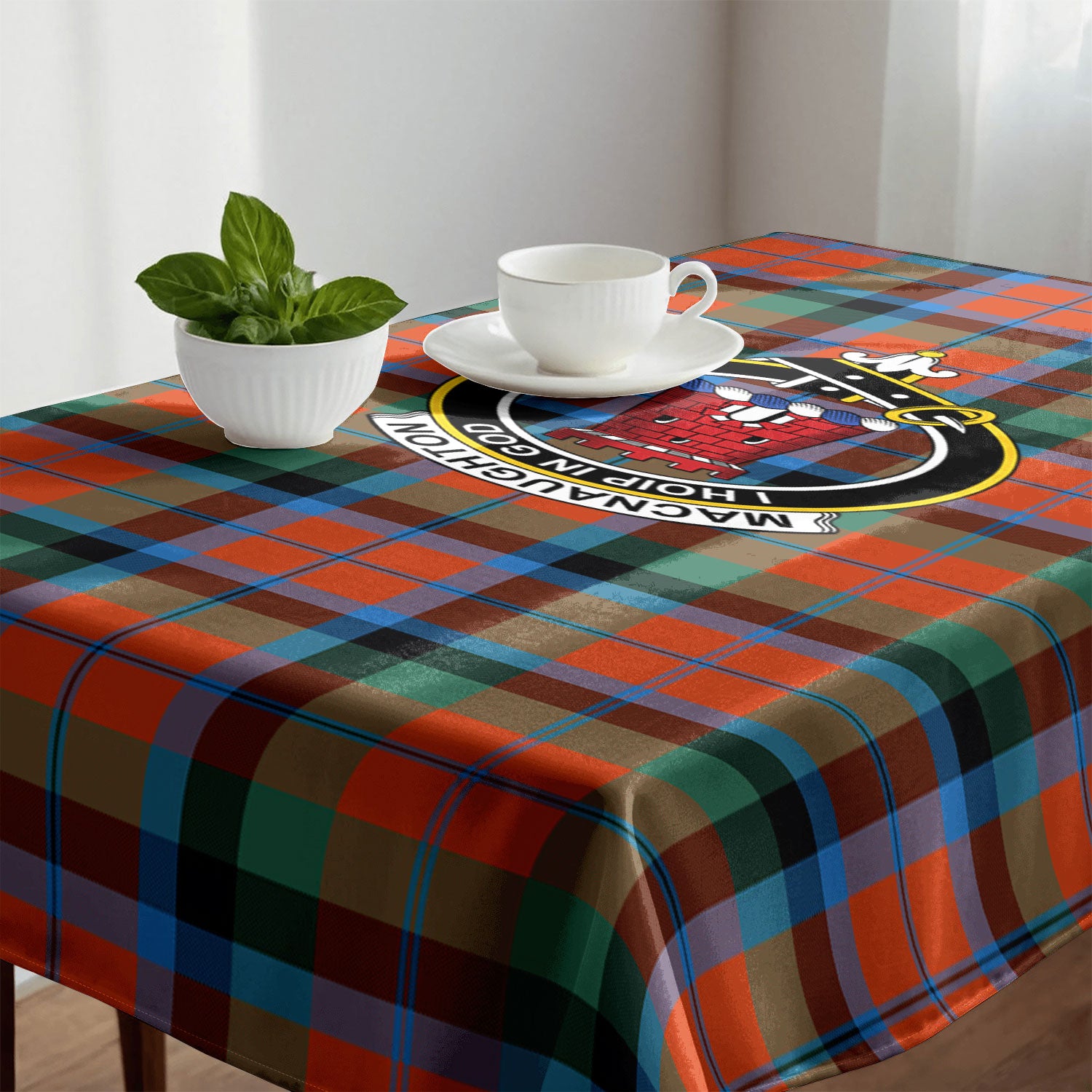 MacNaughton Ancient Tartan Crest Tablecloth