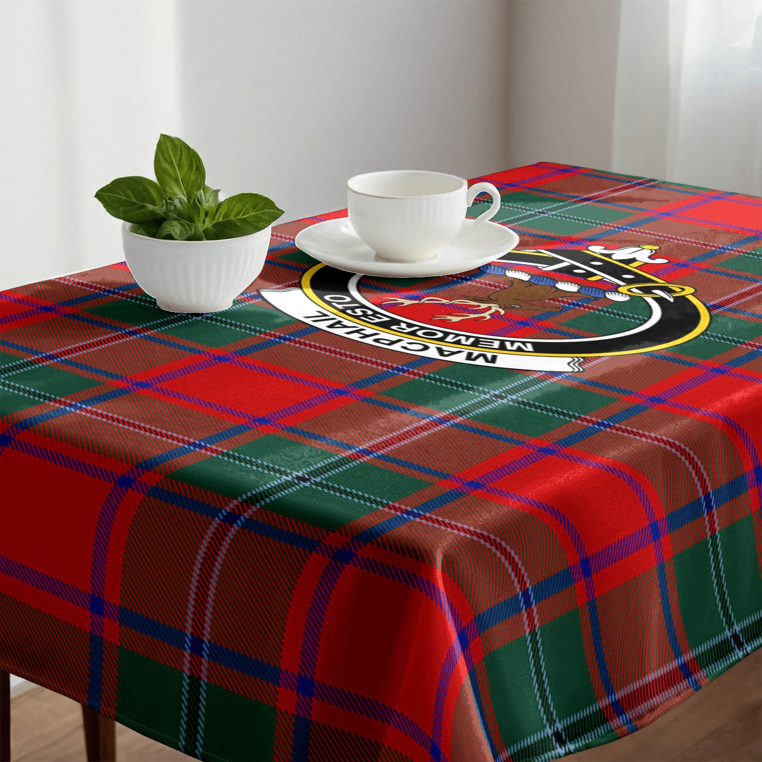 MacPhail Clan Tartan Crest Tablecloth