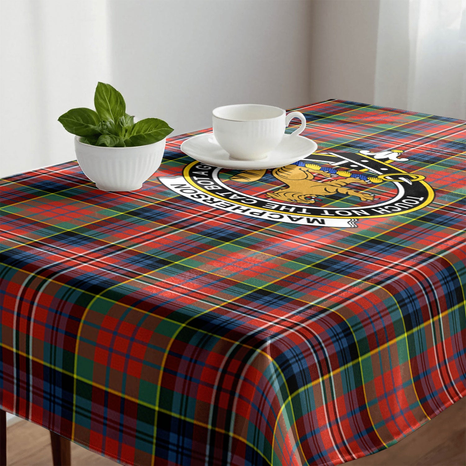 MacPherson Ancient Tartan Crest Tablecloth