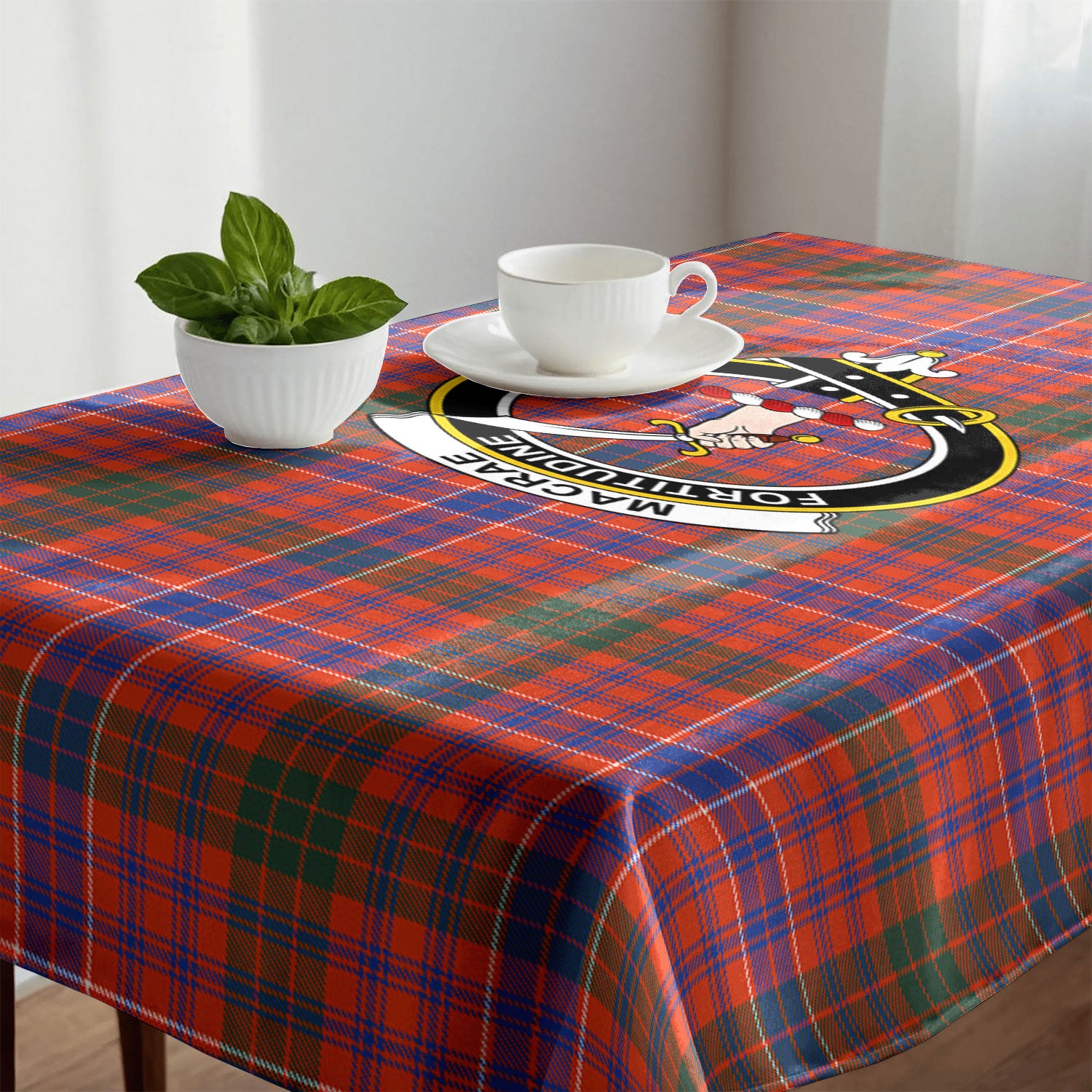 MacRae Ancient Tartan Crest Tablecloth