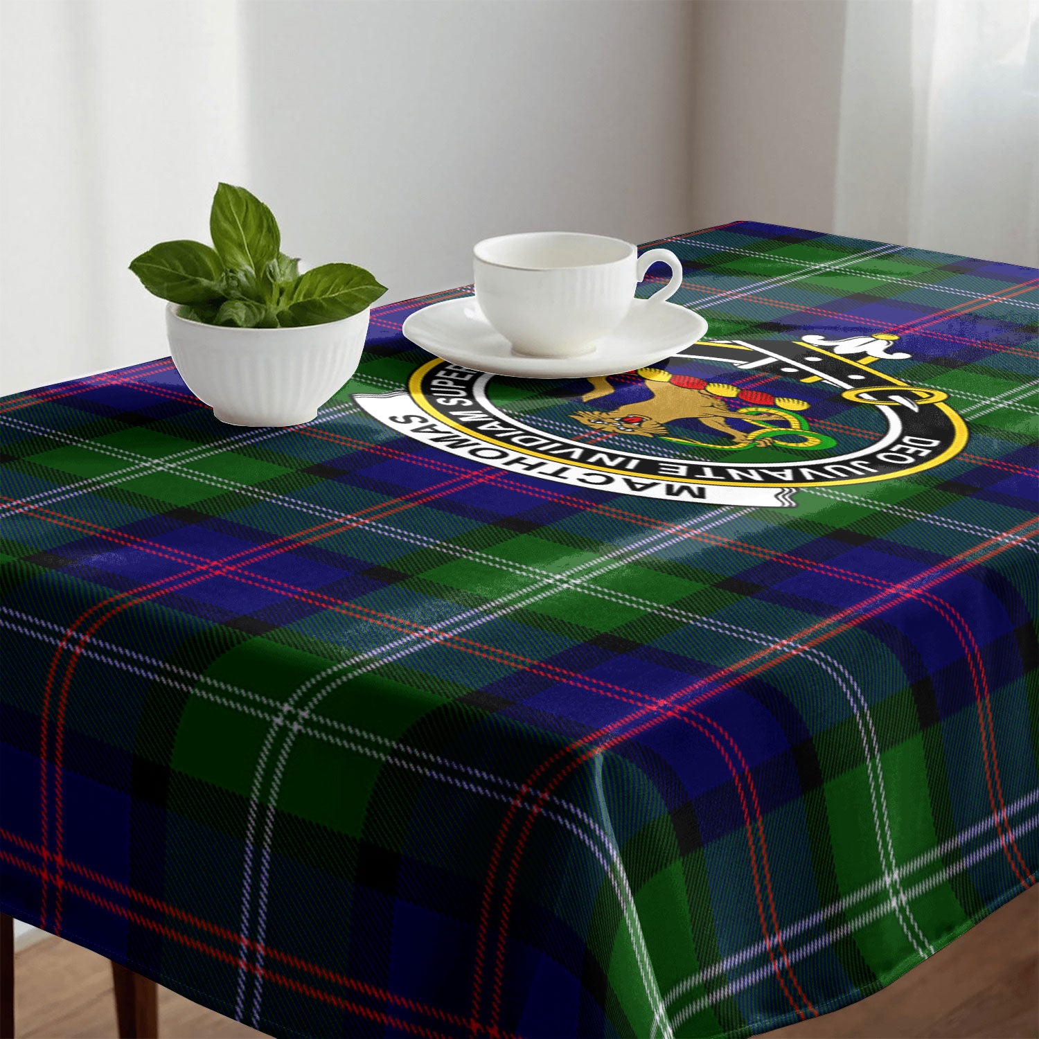MacThomas Modern Tartan Crest Tablecloth