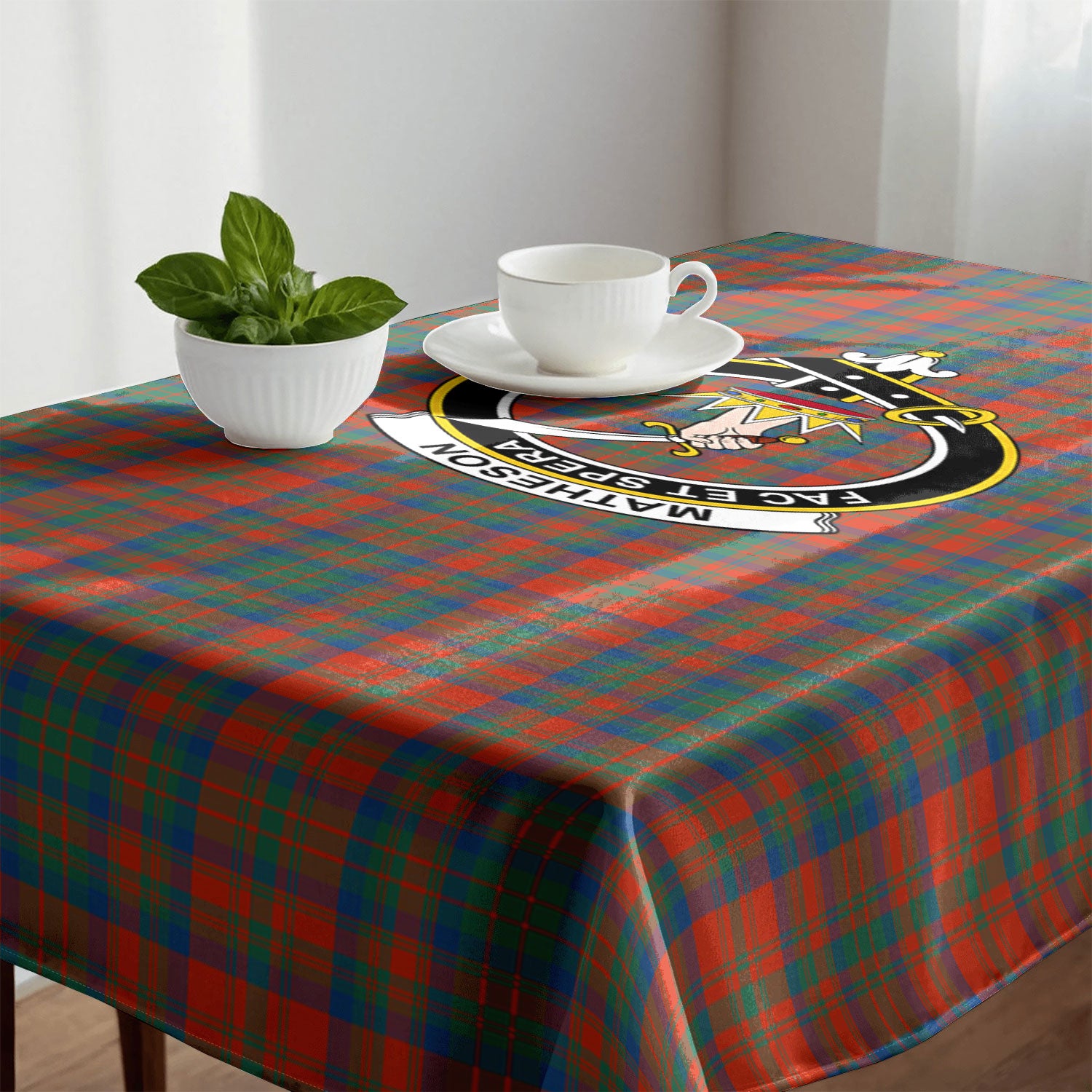 Matheson Ancient Tartan Crest Tablecloth