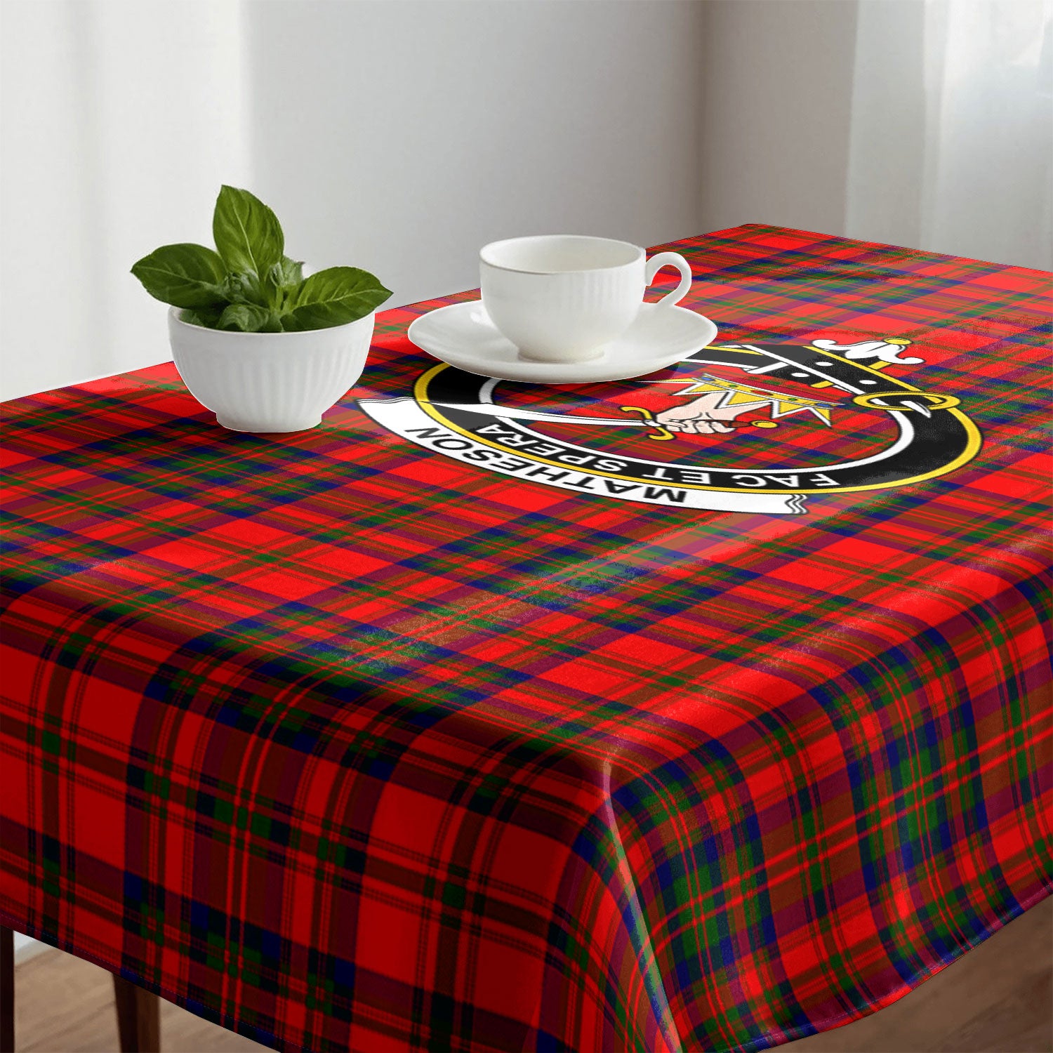 Matheson Modern Tartan Crest Tablecloth