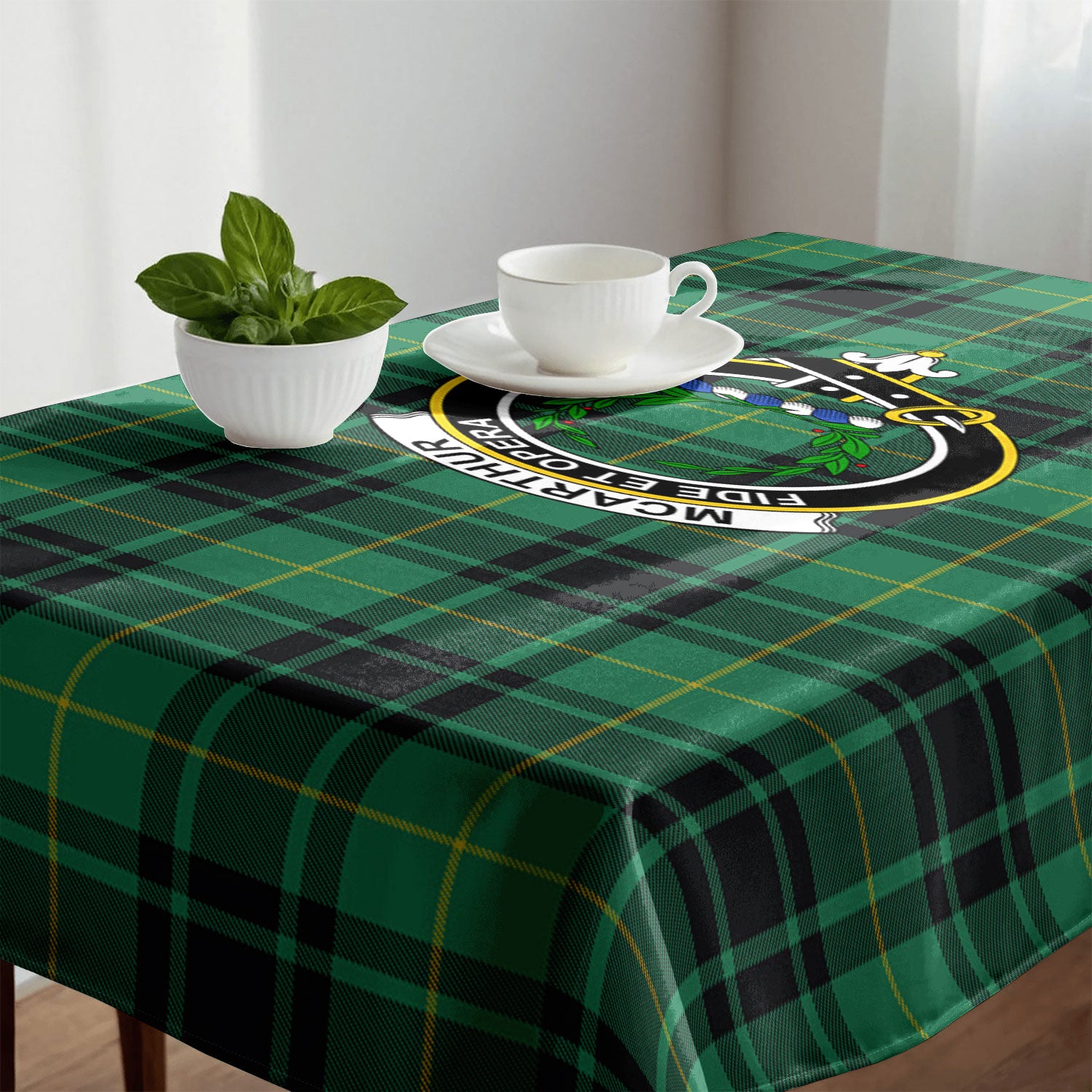 McArthur Ancient Tartan Crest Tablecloth