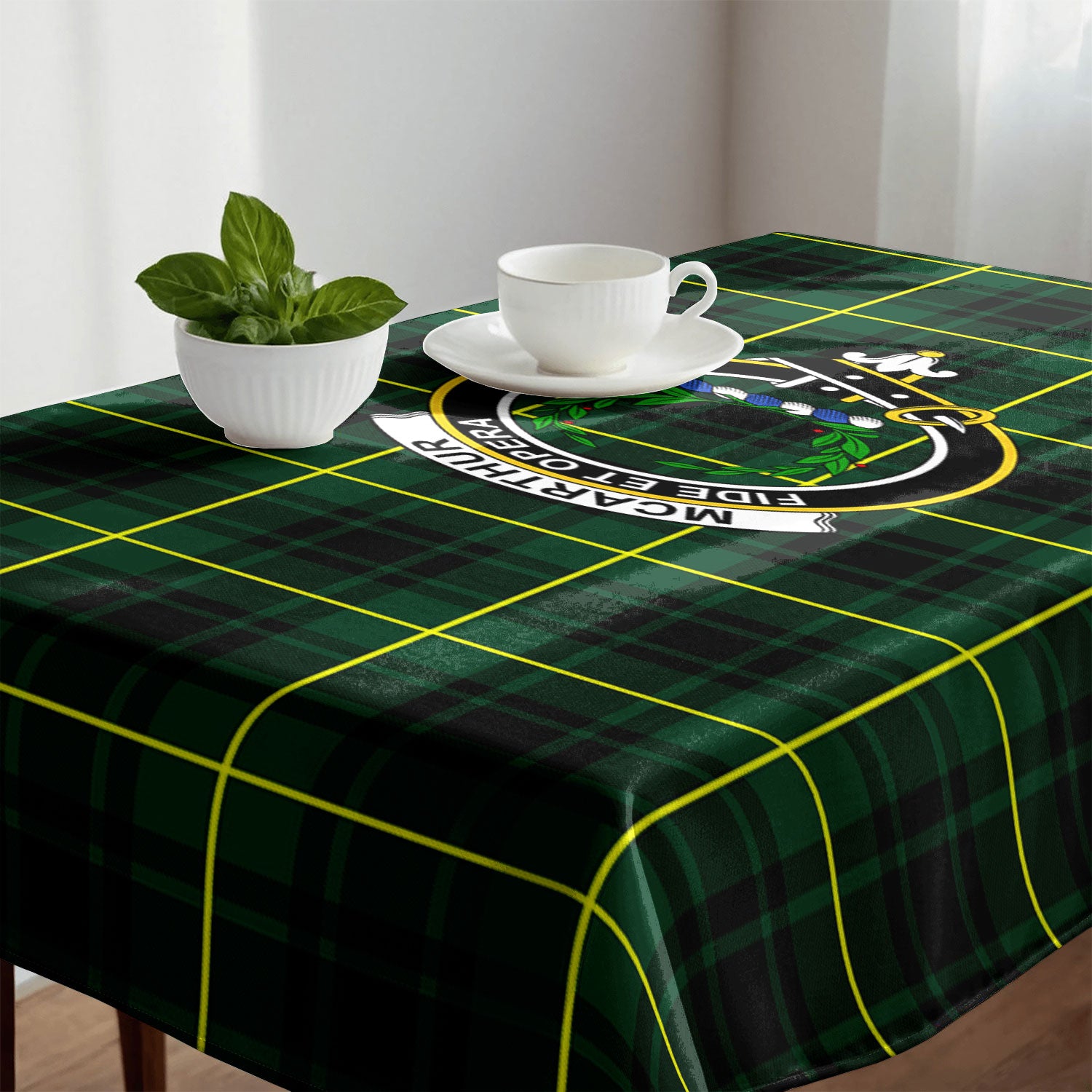 McArthur Modern Tartan Crest Tablecloth