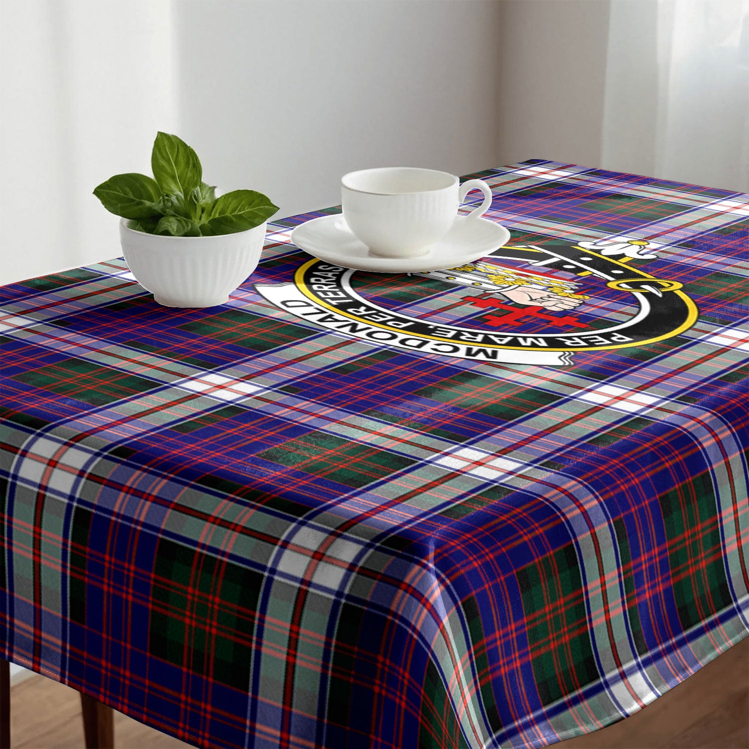McDonald Dress Modern Tartan Crest Tablecloth