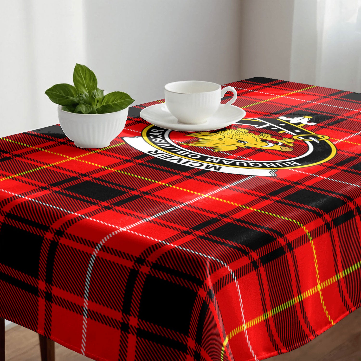 McIver Modern Tartan Crest Tablecloth