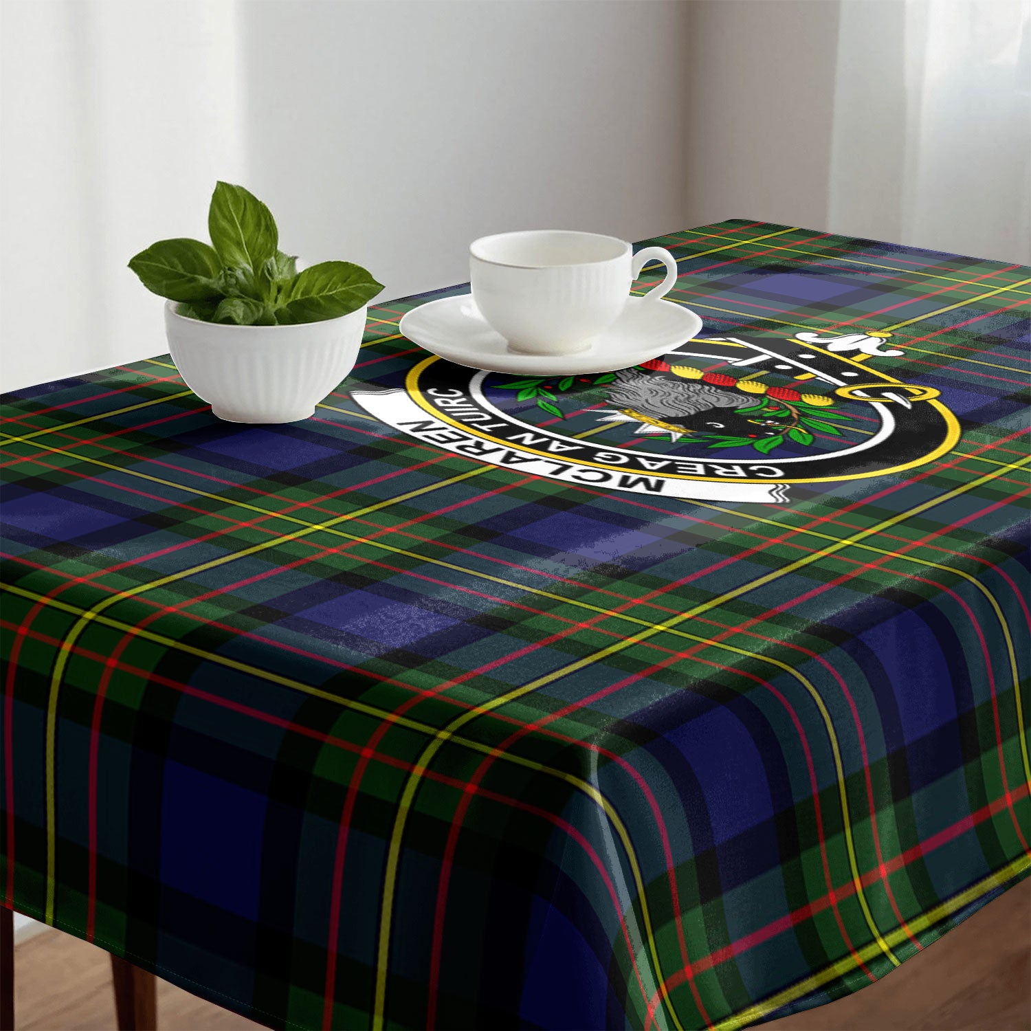 McLaren Modern Tartan Crest Tablecloth