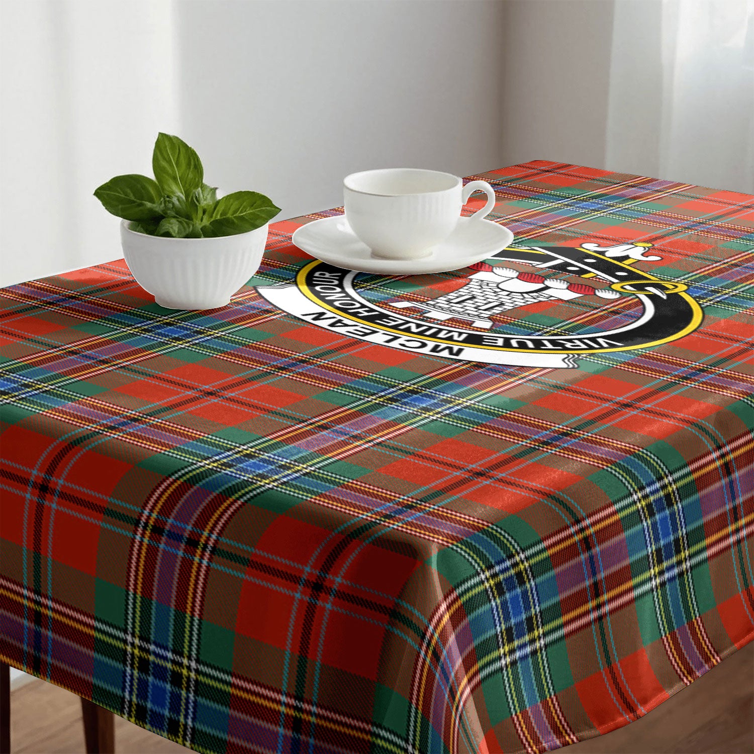 McLean of Duart Ancient Tartan Crest Tablecloth