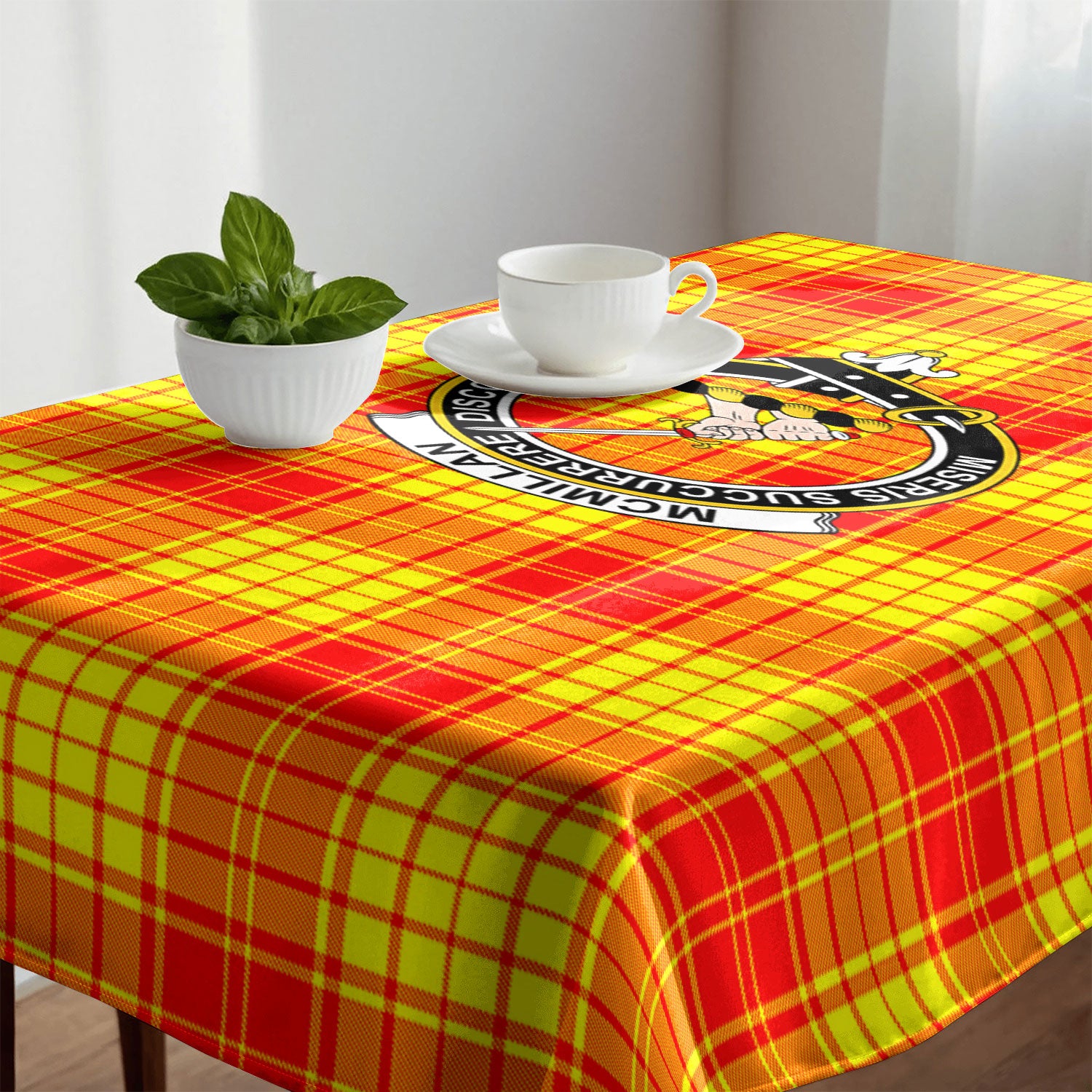 McMillan Clan Tartan Crest Tablecloth