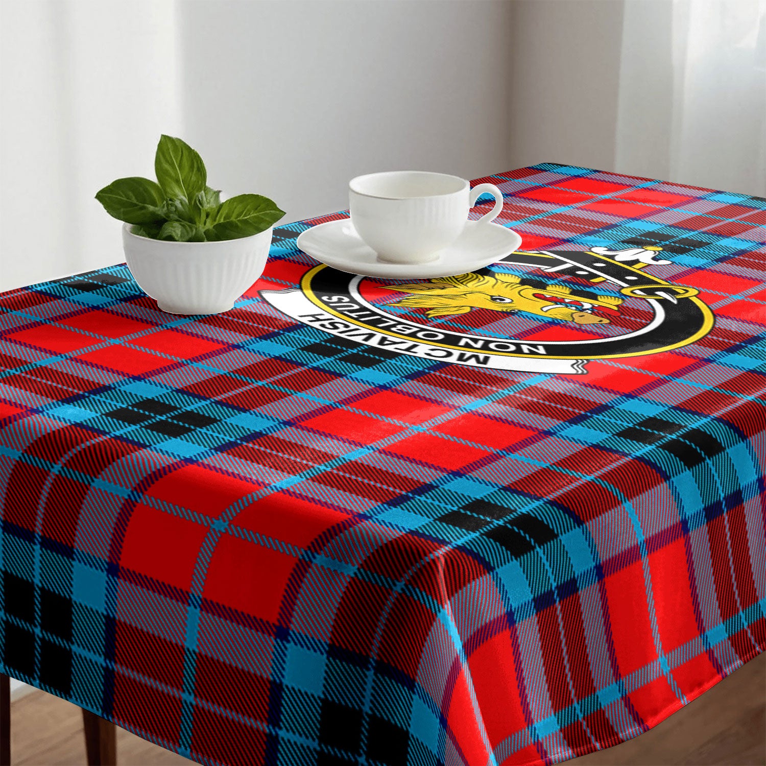 McTavish Modern Tartan Crest Tablecloth