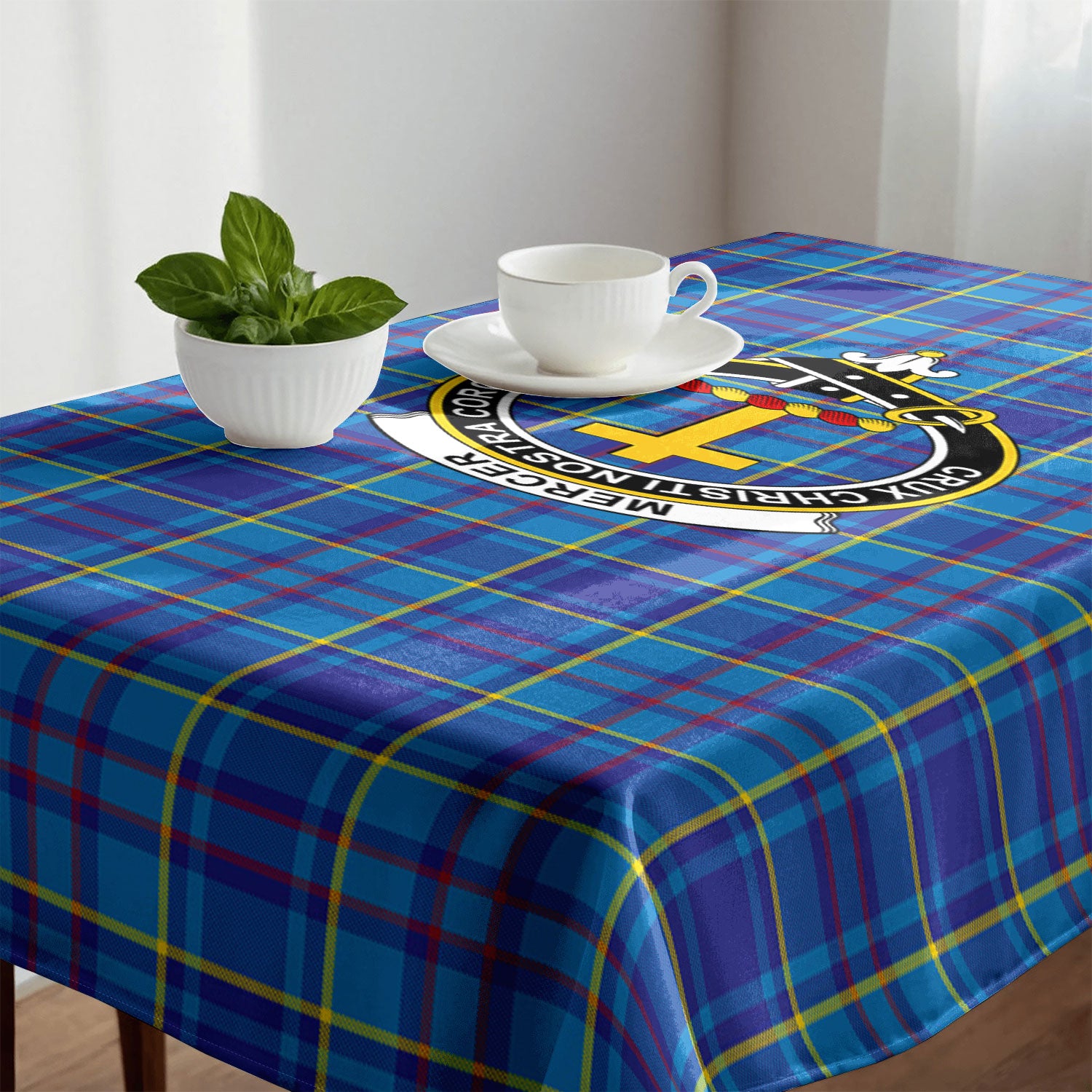 Mercer Modern Tartan Crest Tablecloth