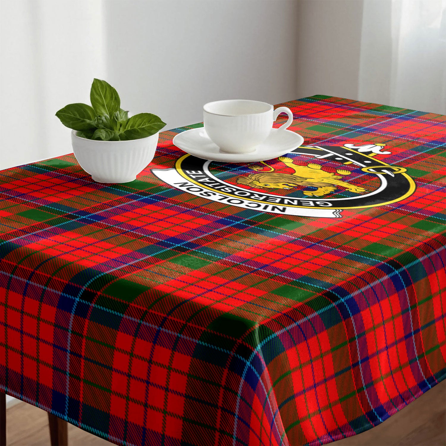 Nicolson Modern Tartan Crest Tablecloth