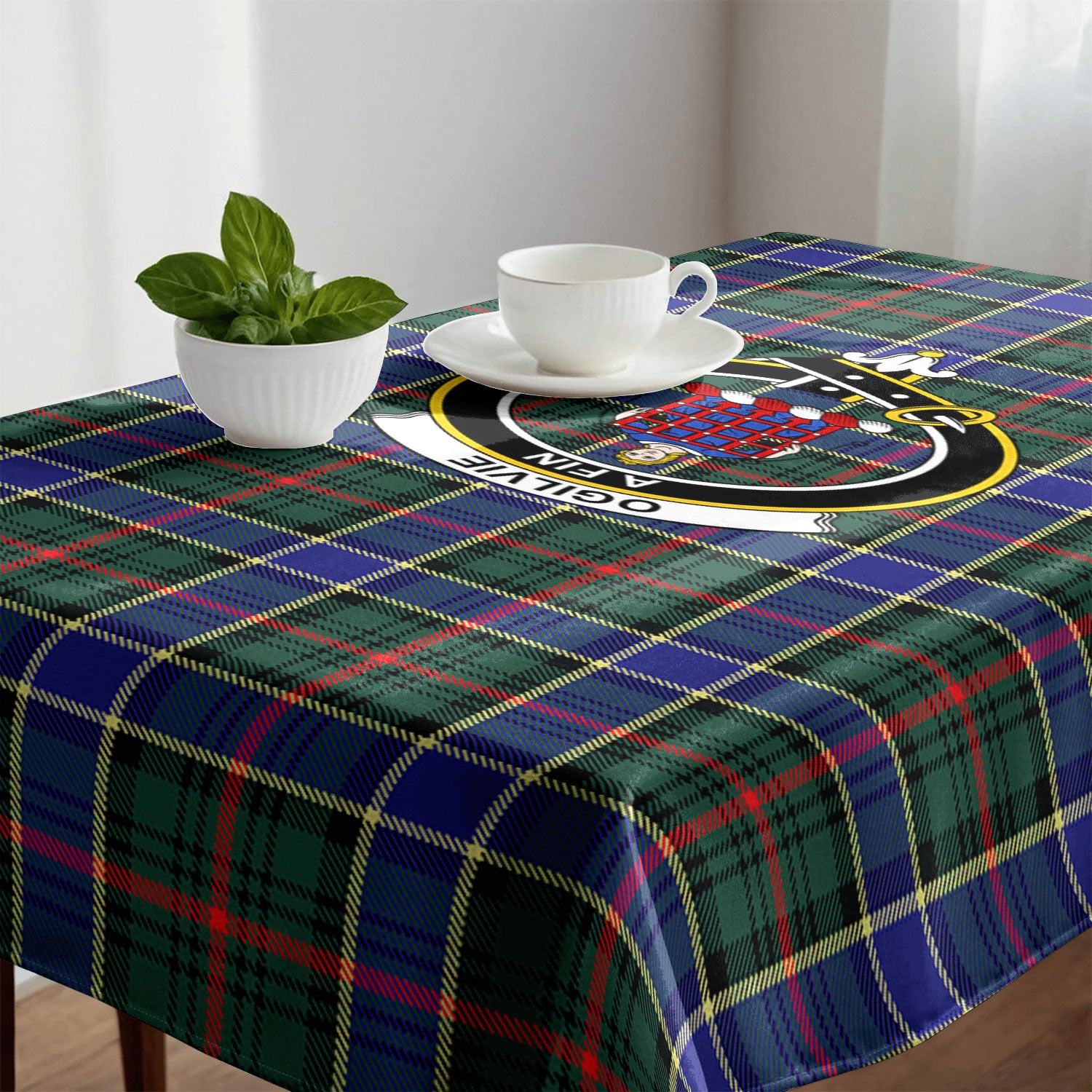 Ogilvie Hunting Modern Tartan Crest Tablecloth