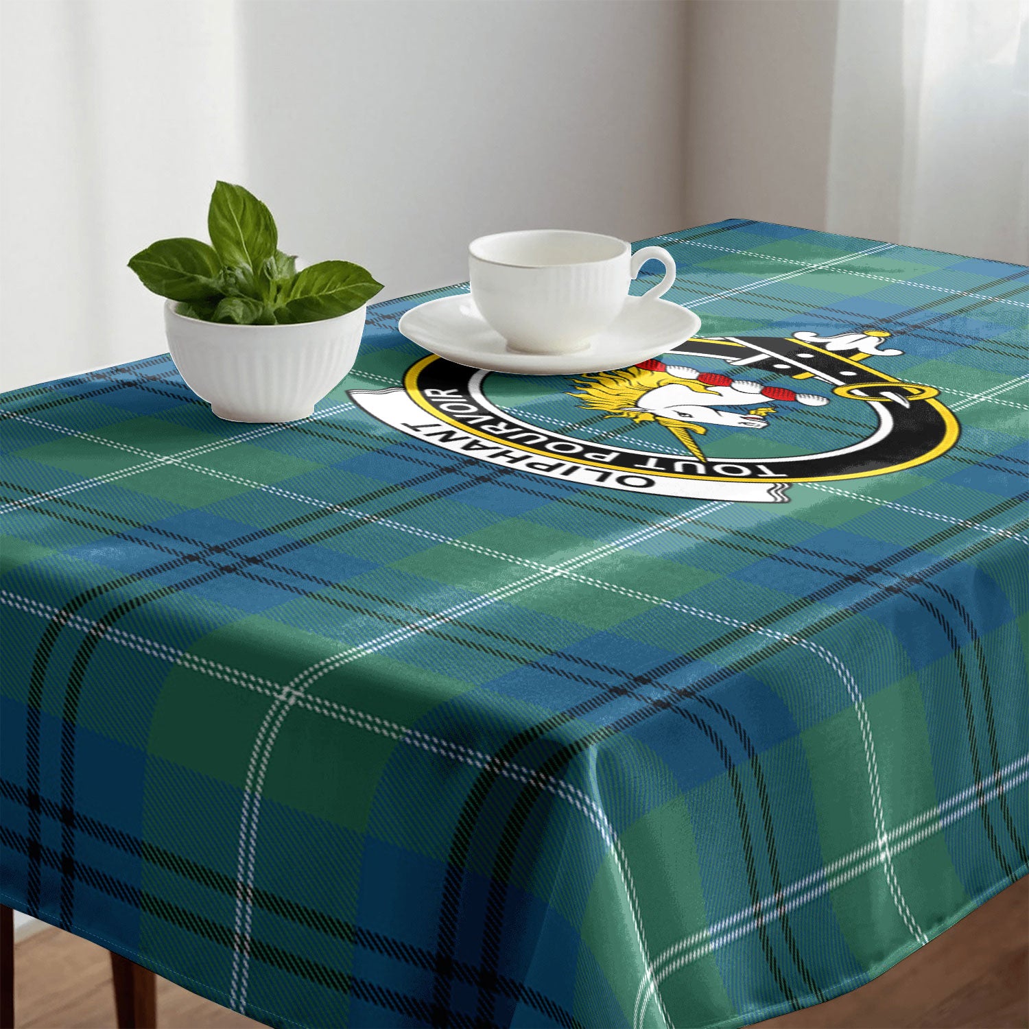 Oliphant Ancient Tartan Crest Tablecloth