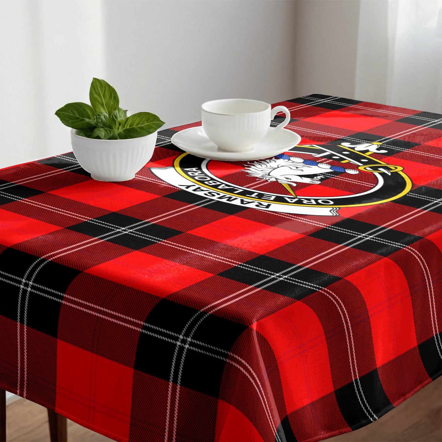 Ramsay Modern Tartan Crest Tablecloth
