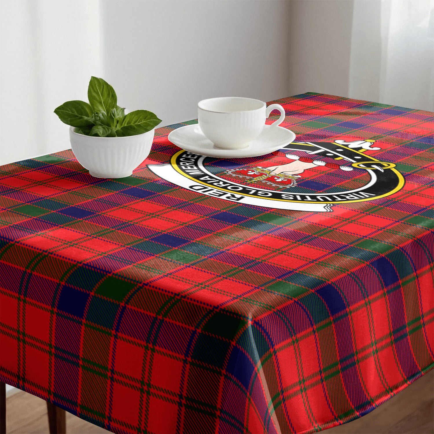 Reid Modern Tartan Crest Tablecloth