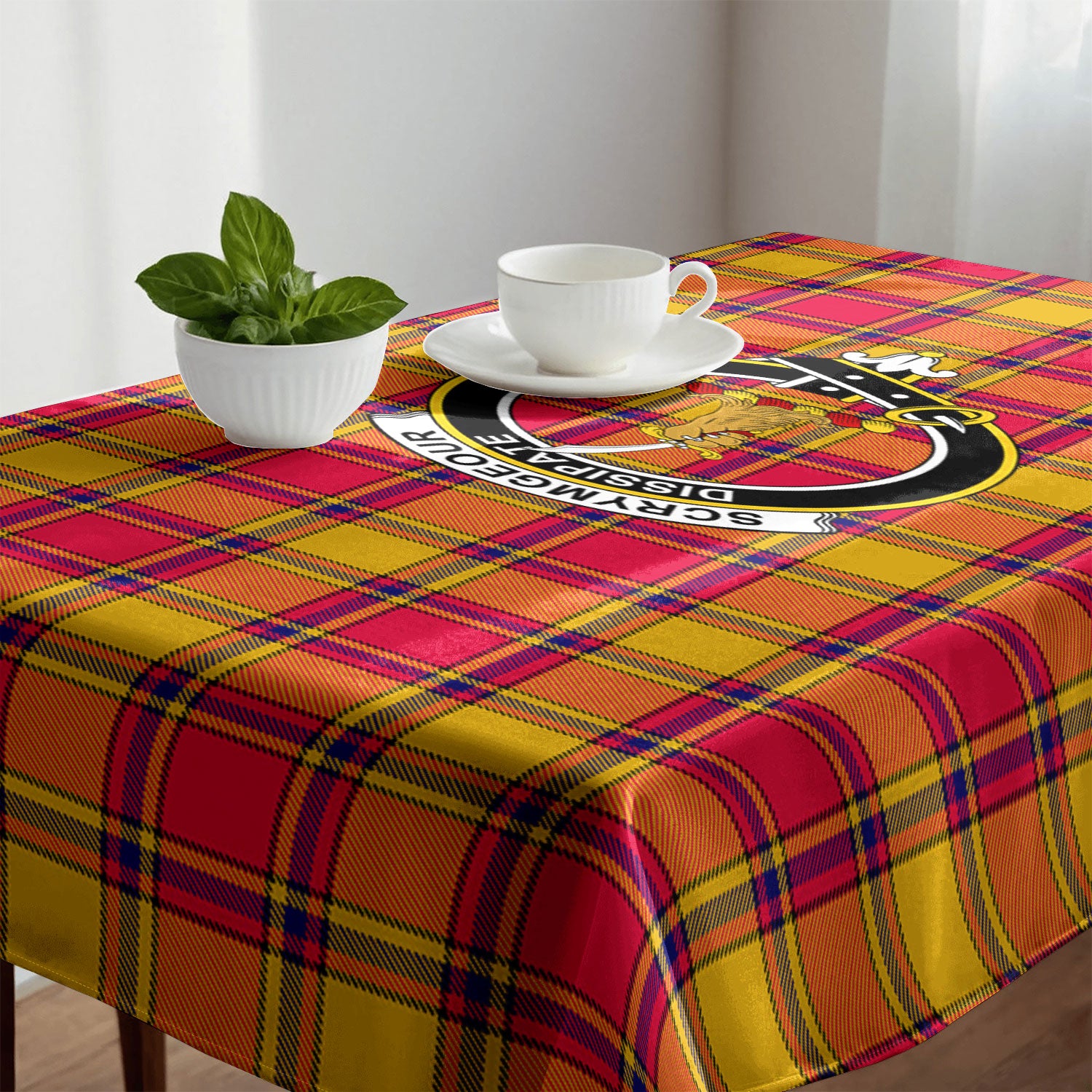 Scrymgeour Tartan Crest Tablecloth
