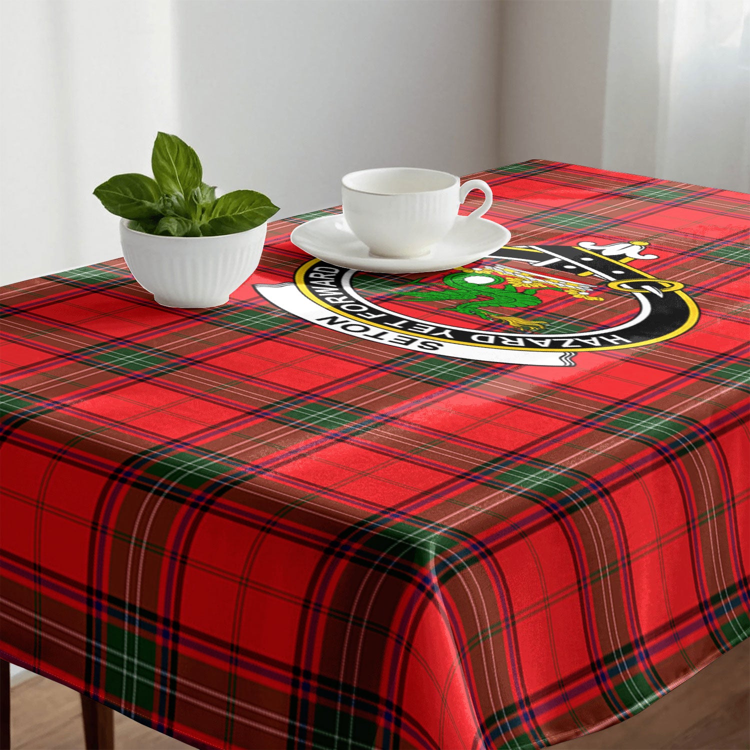 Seton Modern Tartan Crest Tablecloth