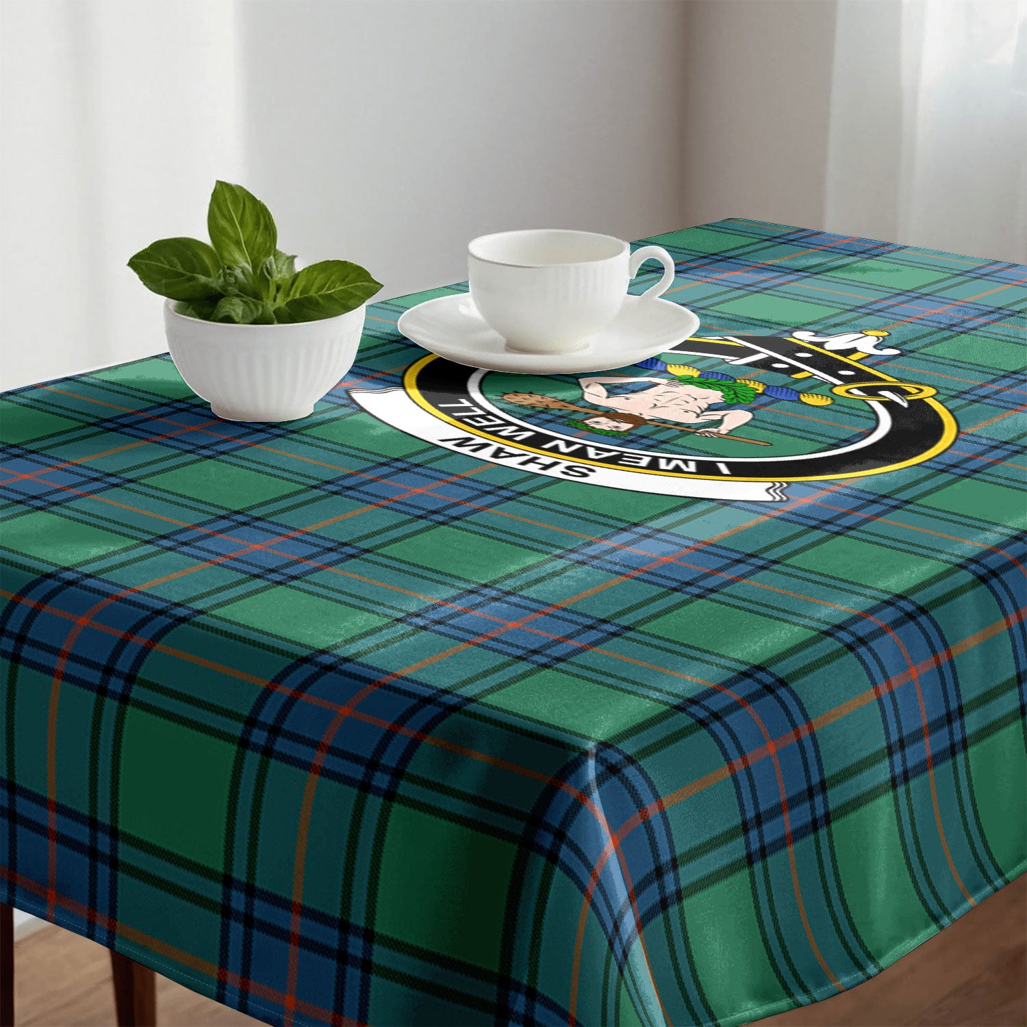 Shaw (of Sauchie) Ancient Tartan Crest Tablecloth