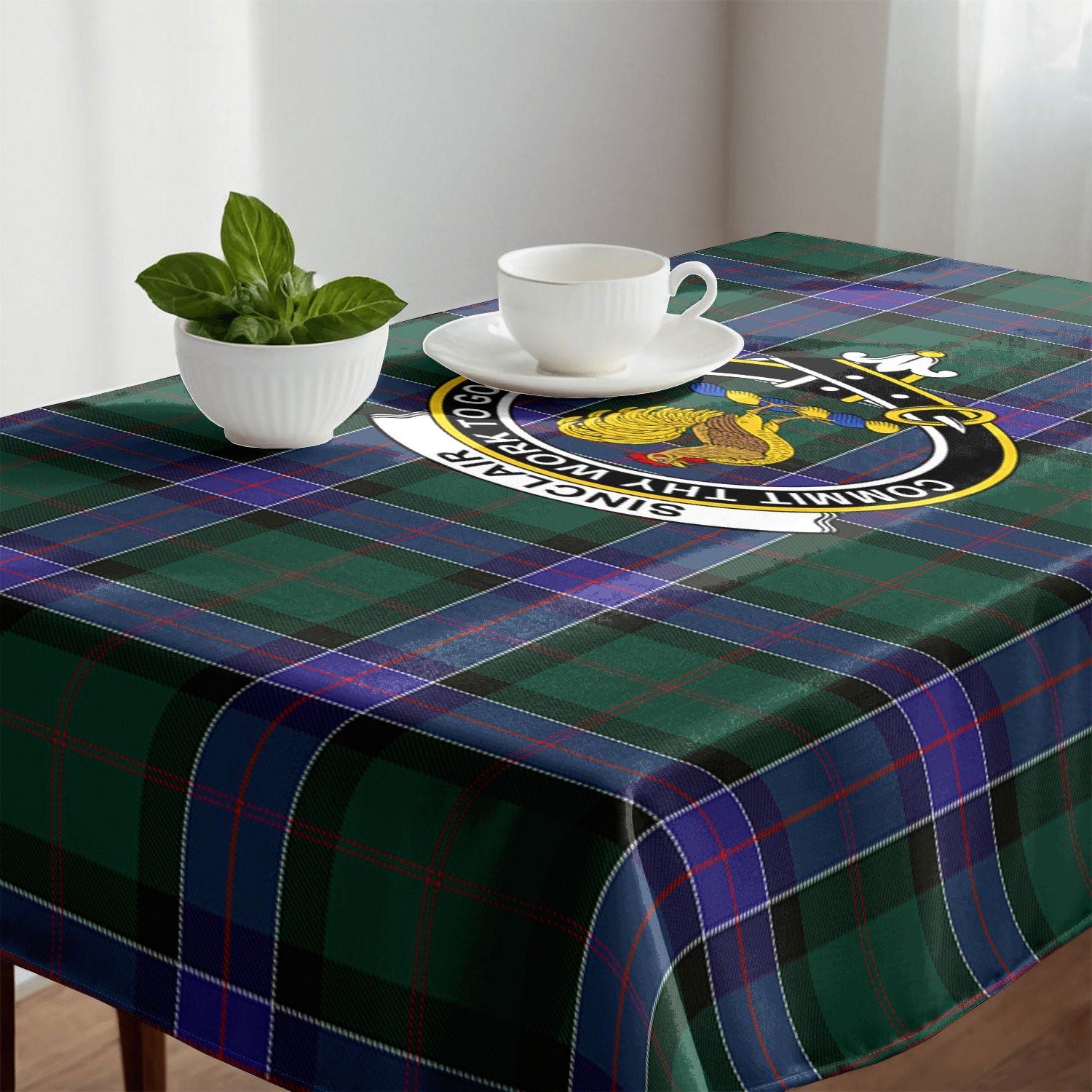 Sinclair Hunting Modern Tartan Crest Tablecloth