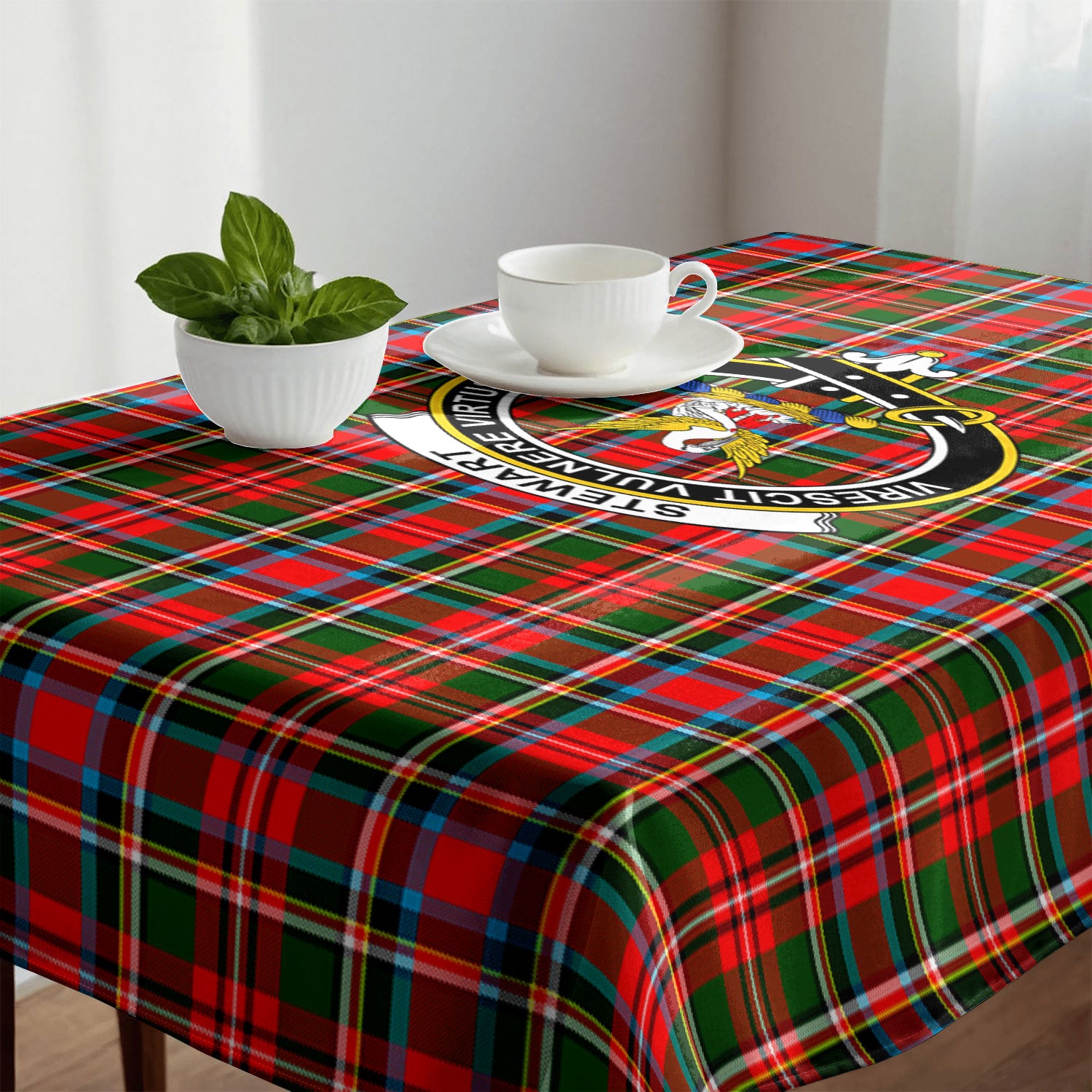 Stewart Royal Tartan Crest Tablecloth
