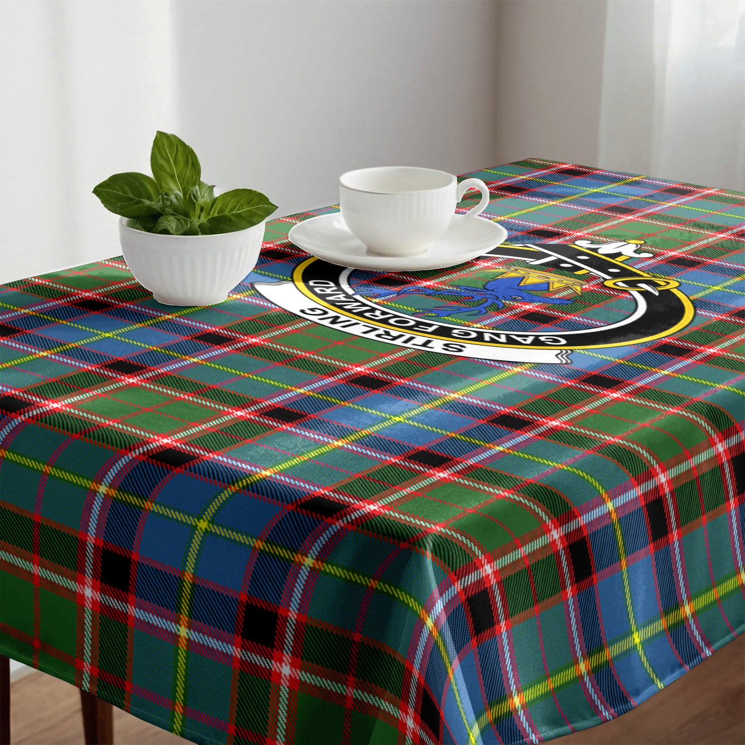 Stirling (of Cadder-Present Chief) Tartan Crest Tablecloth