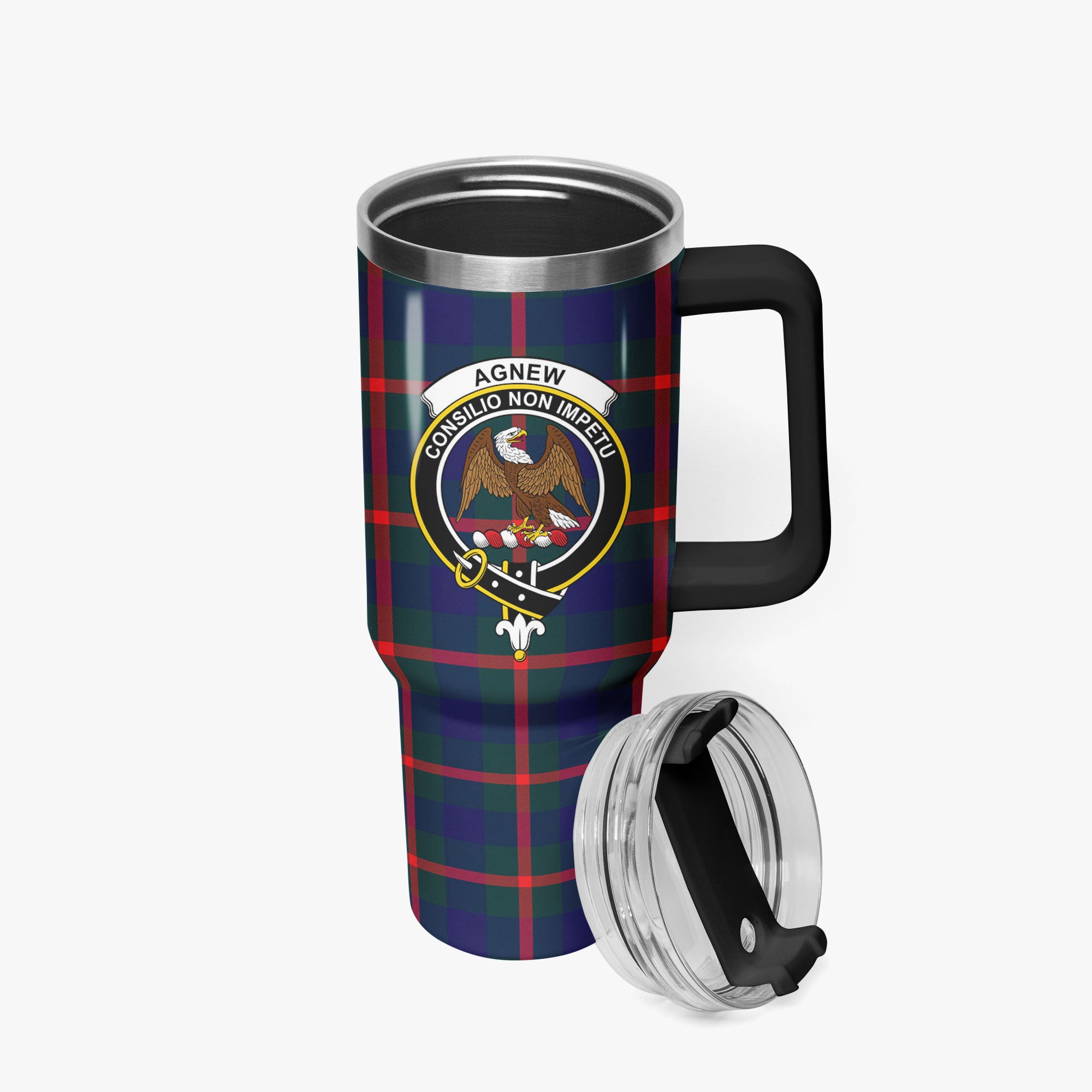 Agnew Modern Tartan Crest 40 oz Insulated Tumbler with Handle