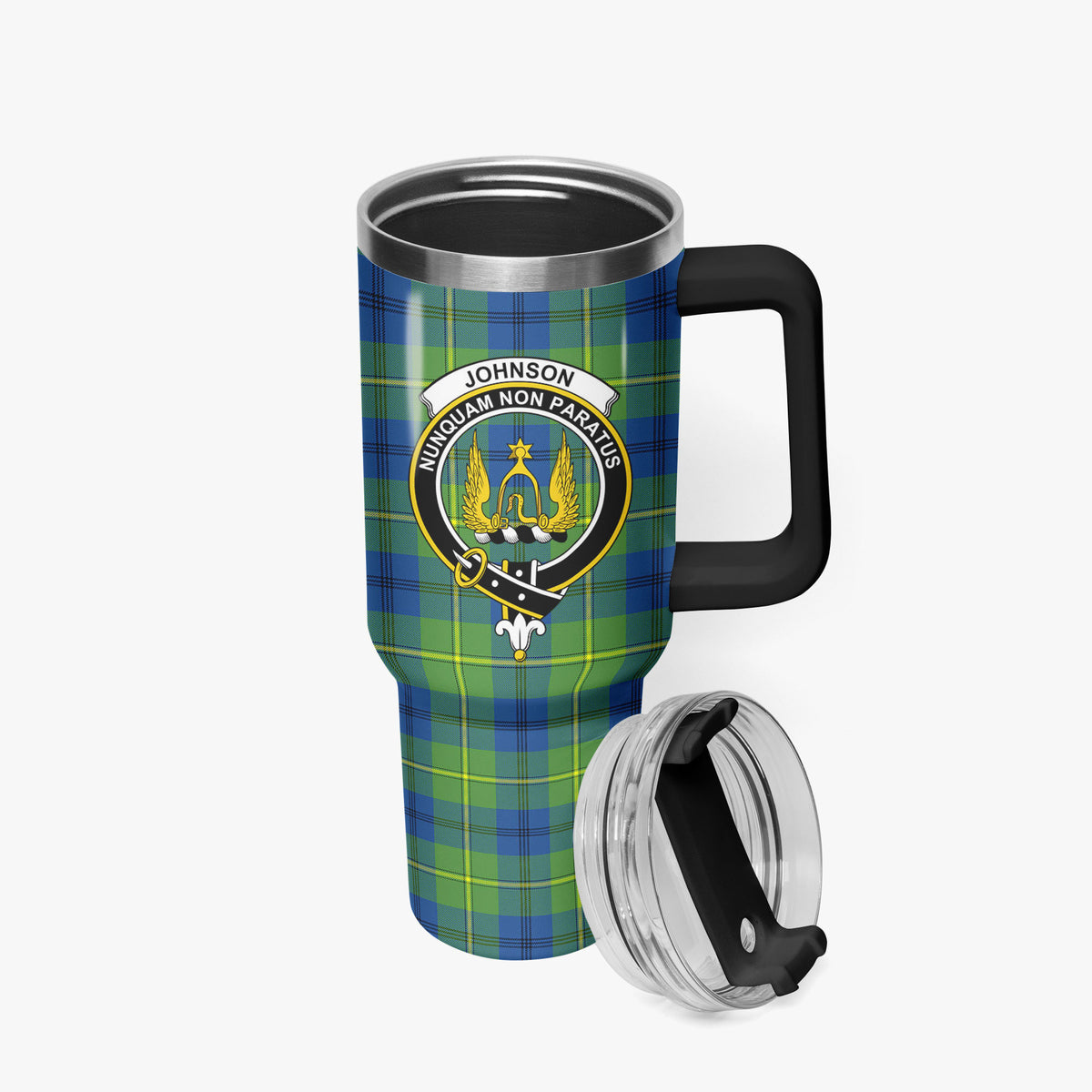 Johnson Ancient Tartan Crest 40 oz Insulated Tumbler with Handle