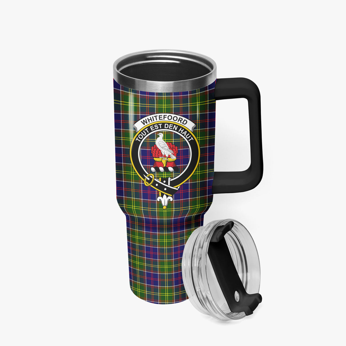 Whitefoord Tartan Crest 40 oz Insulated Tumbler with Handle