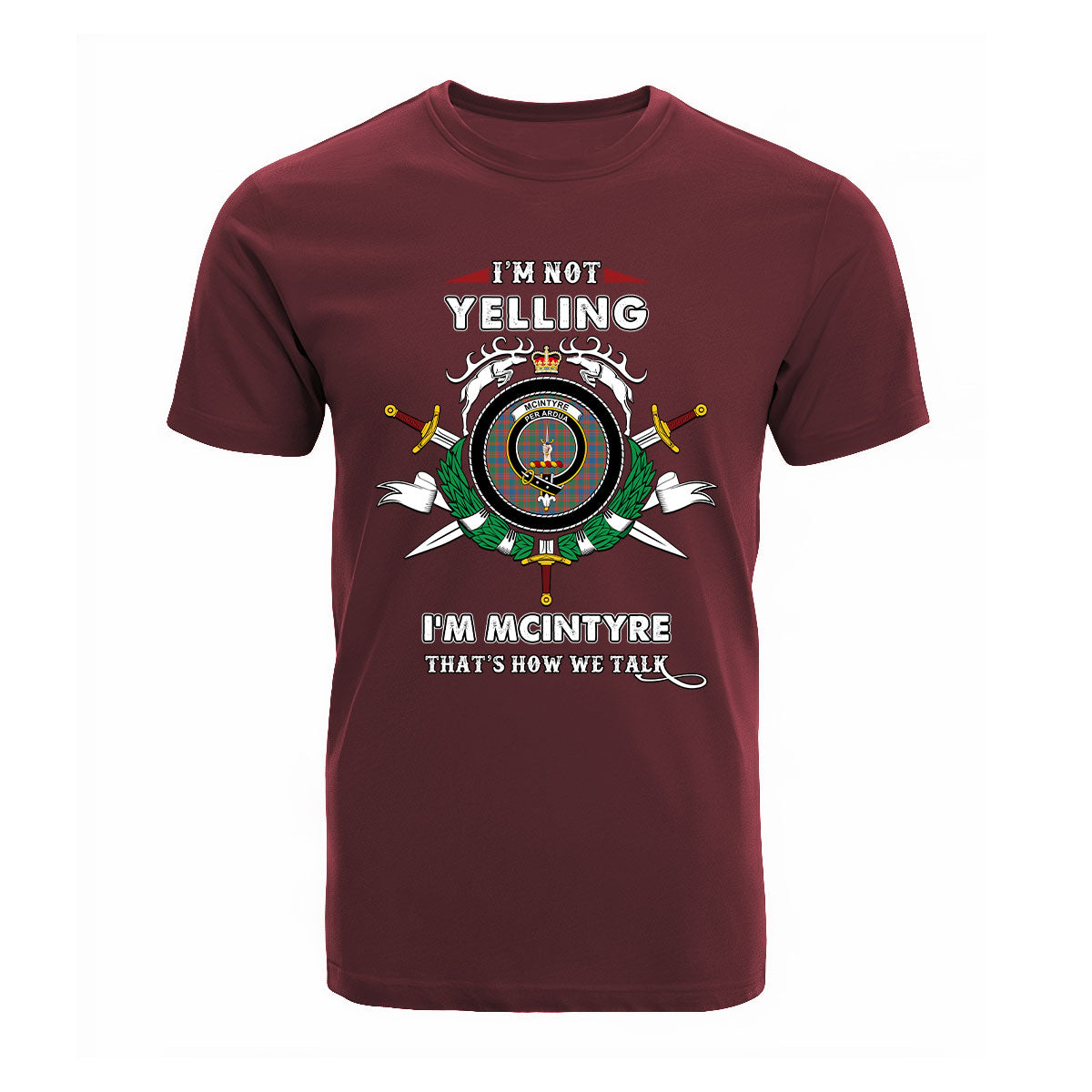 McIntyre Ancient Tartan Crest T-shirt - I'm not yelling style